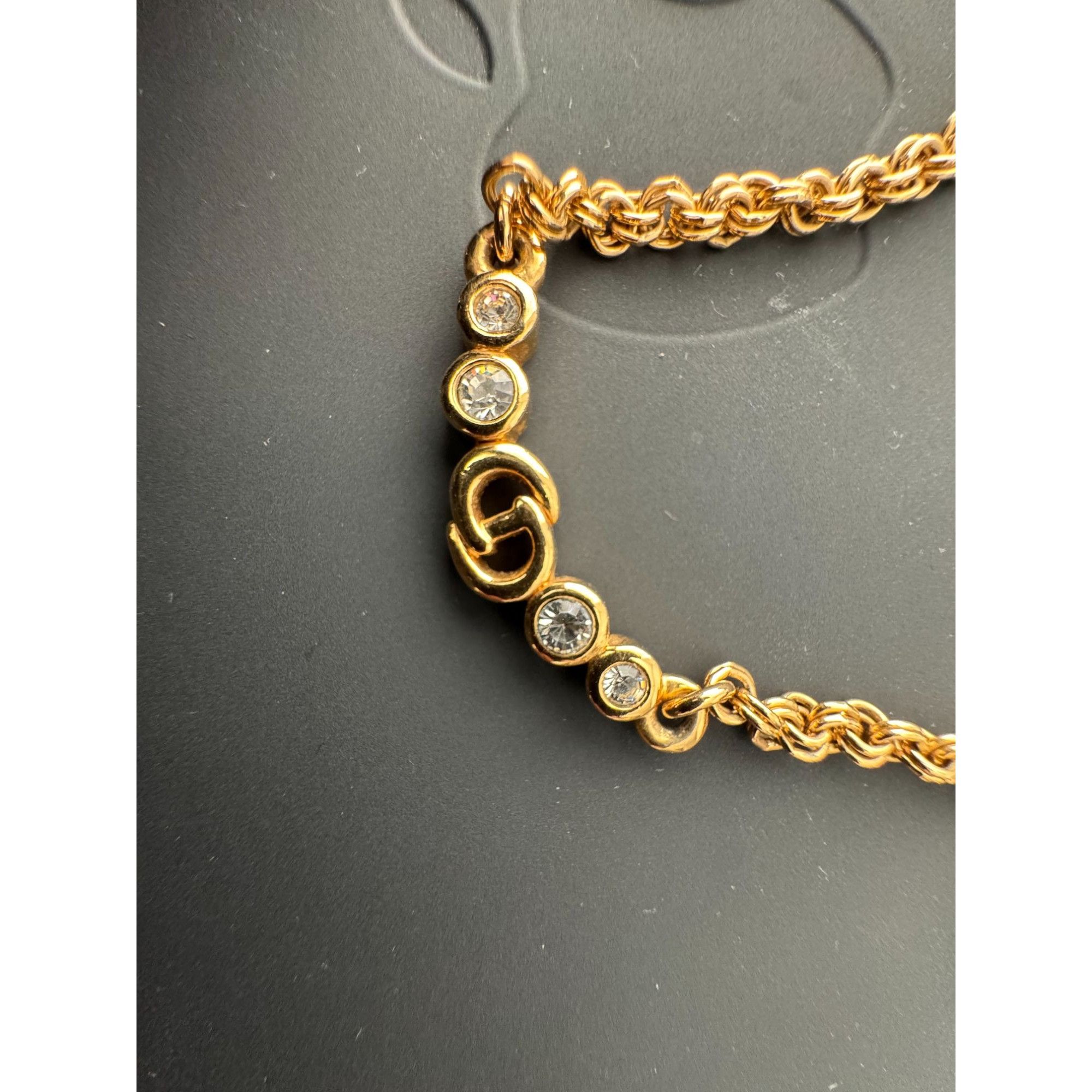 Dior Christian Dior Vintage CD Crystal Gold Plated Logo Necklace Size ONE SIZE - 1 Thumbnail