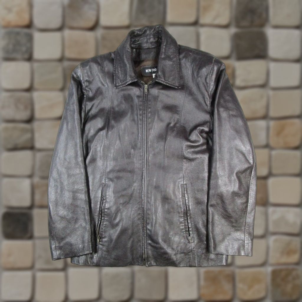 Vintage VINTAGE Frontier Leather Jacket Women's Medium Brown Full Zip 90s Y2K Size M / US 6-8 / IT 42-44 - 1 Thumbnail