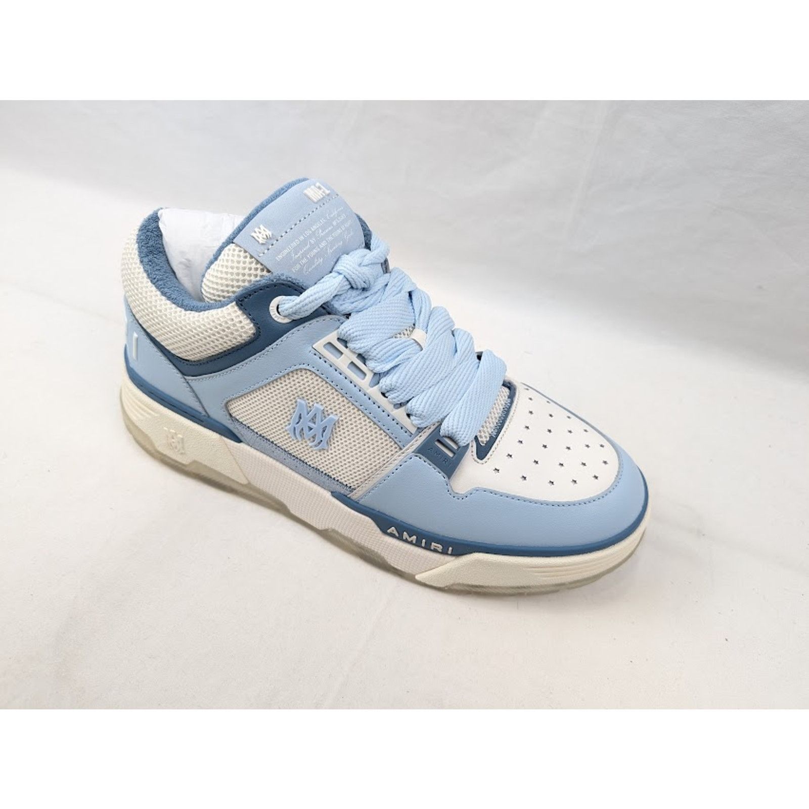 Amiri o1rshd1 MA-1 Low-Top Sneakers in Alabaster Blue Size US 8 / EU 41 - 2 Thumbnail