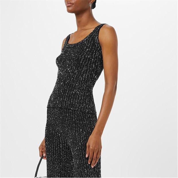 Missoni o1g2r1mq1124 Tank Top in Black & Silver Size XS / US 0-2 / IT 36-38 - 4 Thumbnail