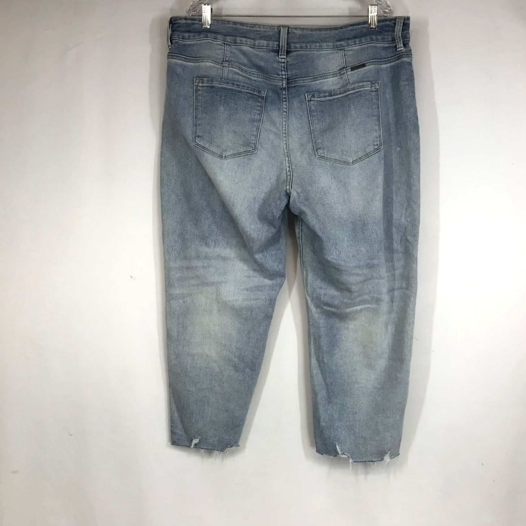 Vintage KANCAN BLUE DENIM JEANS COTTON BLEND BUTTON FRAYED HEM 18 WOMEN'S Size 40" / US 18 - 5 Thumbnail