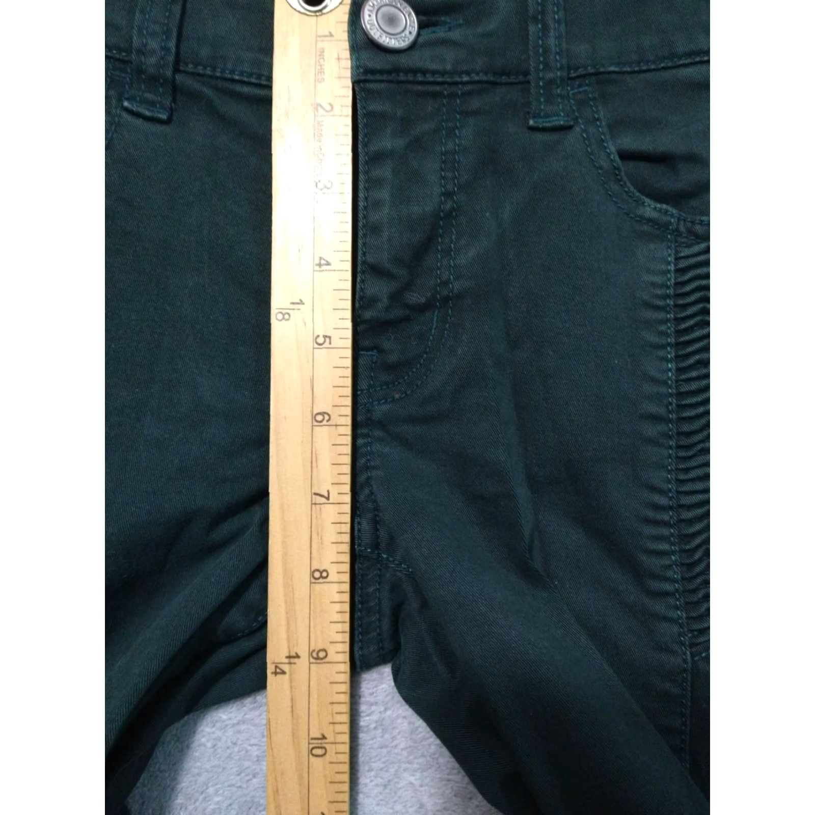 American Eagle Outfitters American Eagle Jeans Womens 4 Green Denim Jegging Moto Super Stretch Ankle Size 27" / US 4 / IT 40 - 4 Thumbnail
