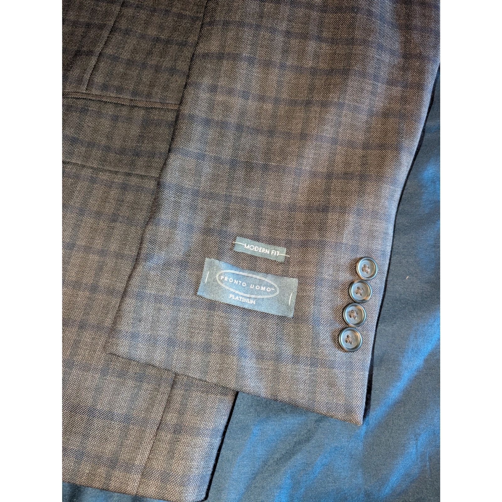 Pronto Uomo Pronto Uomo Platinum Modern Fit Blazer Jacket 42S 2 Button Size 42S - 3 Thumbnail