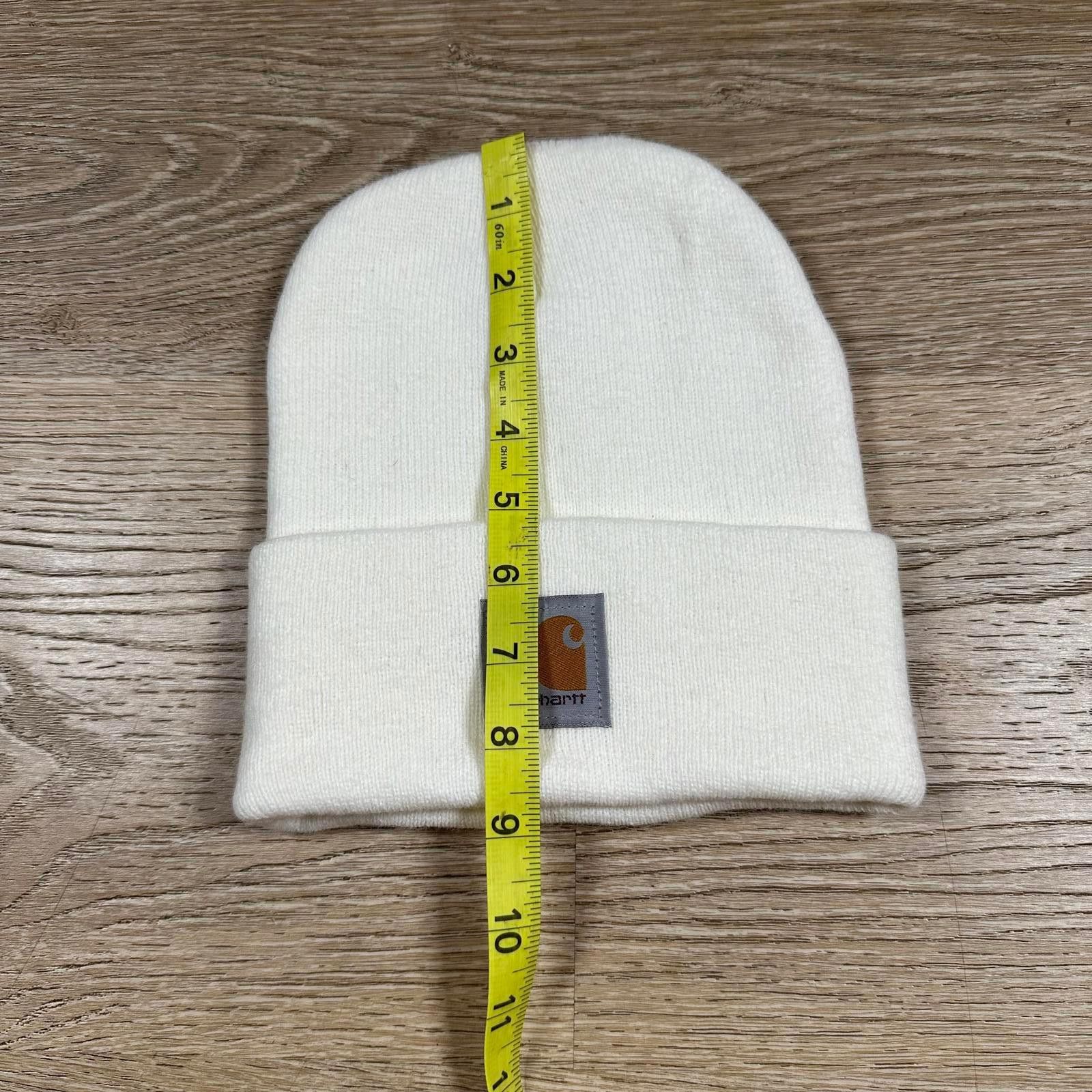 Carhartt Carhartt Unisex Beanie One Size White Knit Warm Winter Hat Size ONE SIZE - 7 Thumbnail