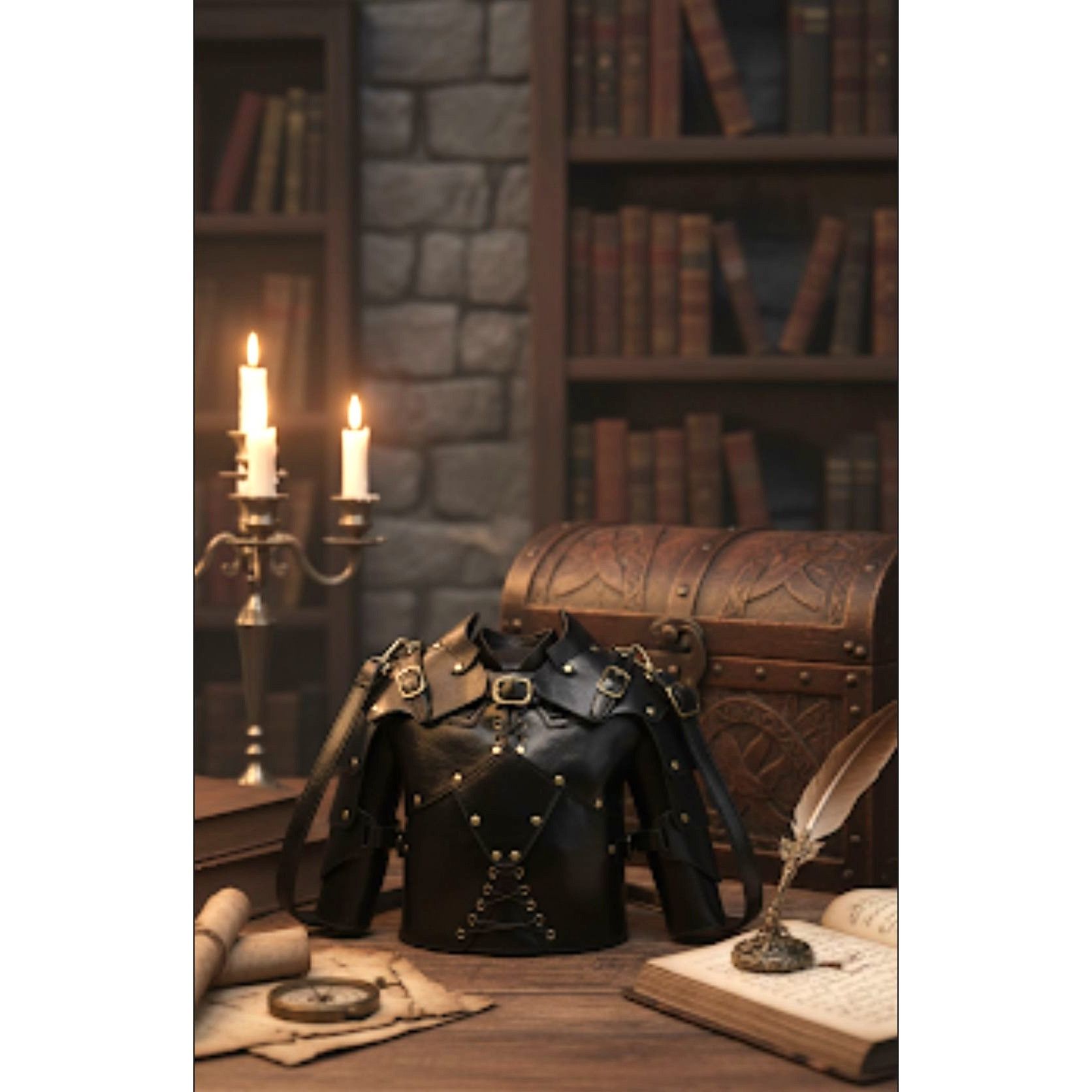Other Black Medieval Gothic Shoulder Bag Halloween Purse Armor Sha Size ONE SIZE - 3 Thumbnail