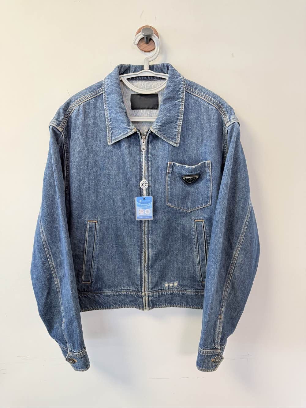 Prada Prada Metal Logo Denim Jacket Size L Size US L / EU 52-54 / 3 - 1 Thumbnail