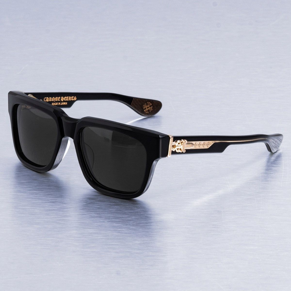 Chrome Hearts CHROME HEARTS BOX-OFFICER BLACK - 18KGP SUNGLASSES Size ONE SIZE - 2 Thumbnail