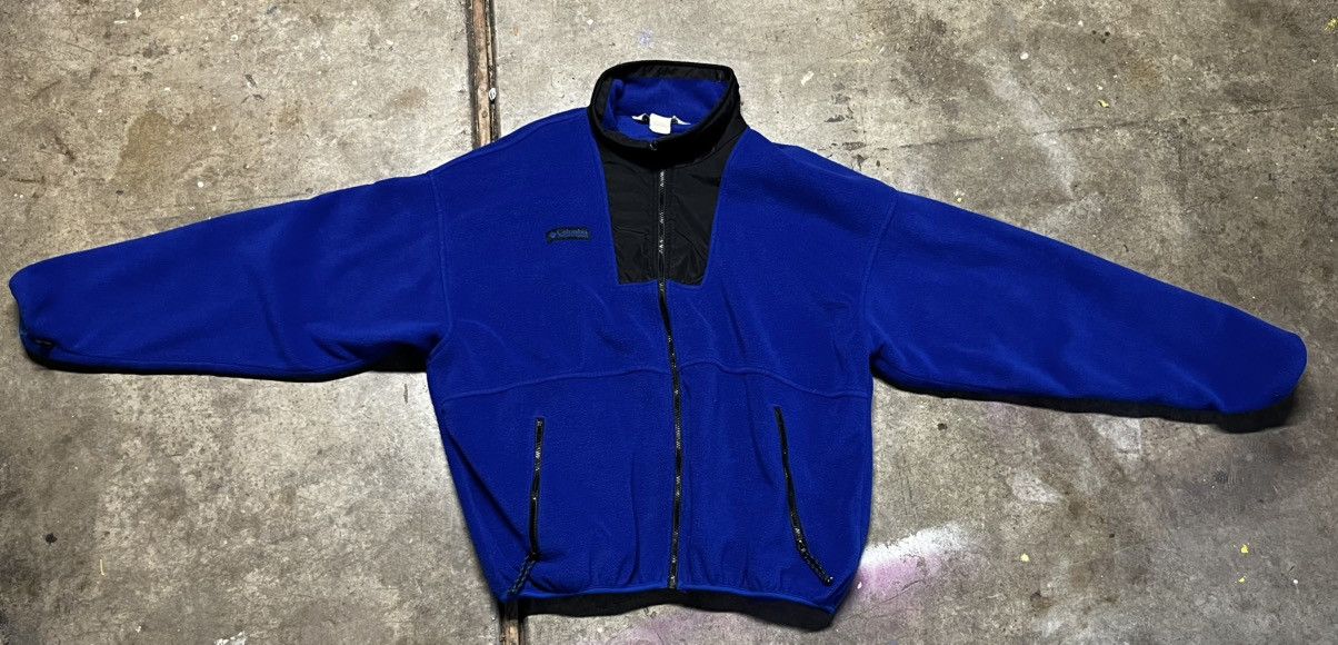 Columbia Columbia Royal Blue Fleece Jacket w/ Black Nylon Panel – XL Size US XL / EU 56 / 4 - 1 Thumbnail