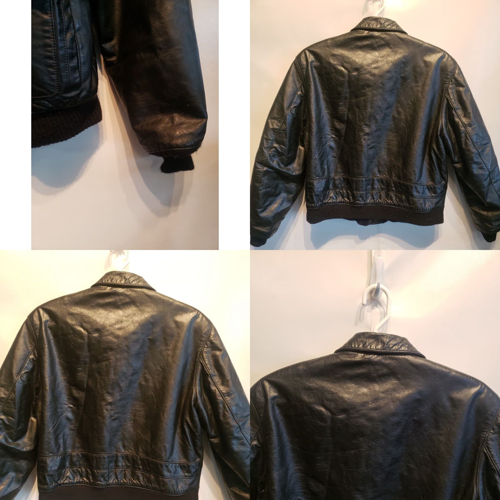 Vintage VINTAGE Excelled A-2 Black Leather Aviator Flight Bomber Jacket Mens XL size XL Leather Motorcycle Jacket Size US XL / EU 56 / 4 - 8 Thumbnail