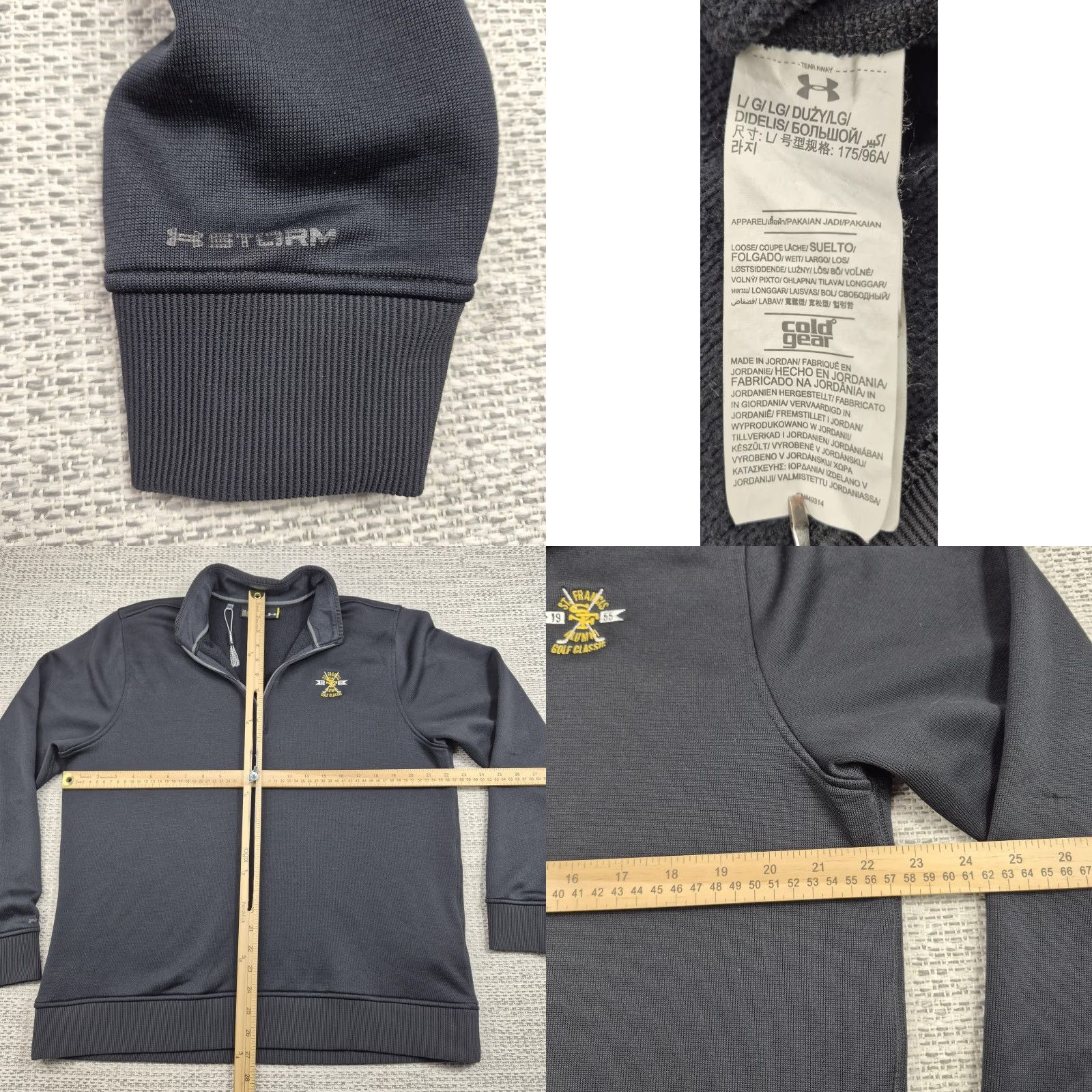Under Armour Under Armour ColdGear Storm Pullover Mens Large Black 1/4 Zip Golf Fleece Top Size US L / EU 52-54 / 3 - 8 Thumbnail