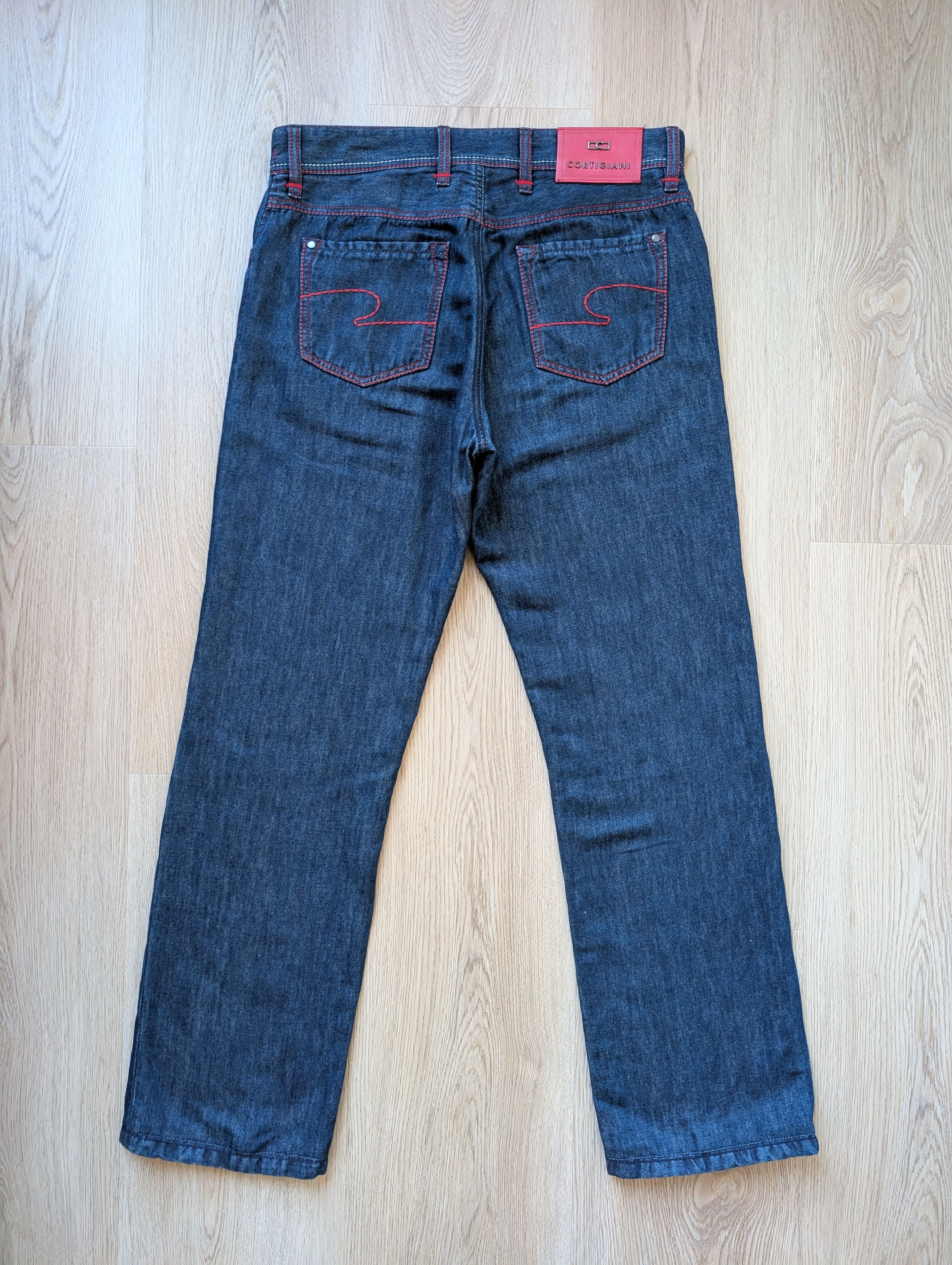 Cortigiani Cortigiani Luxury Handmade In Italy Blue Cotton Linen Jeans Size US 32 / EU 48 - 11 Thumbnail
