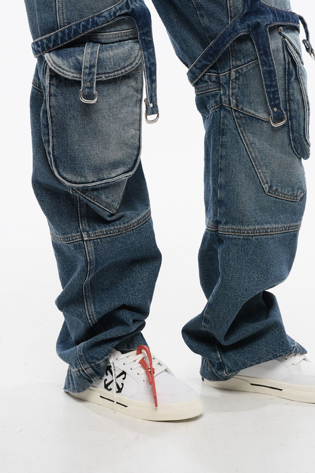 Off-White og1mm1125 Loose Fit Cargo Jeans in Blue Size 27" / US 4 / IT 40 - 4 Thumbnail