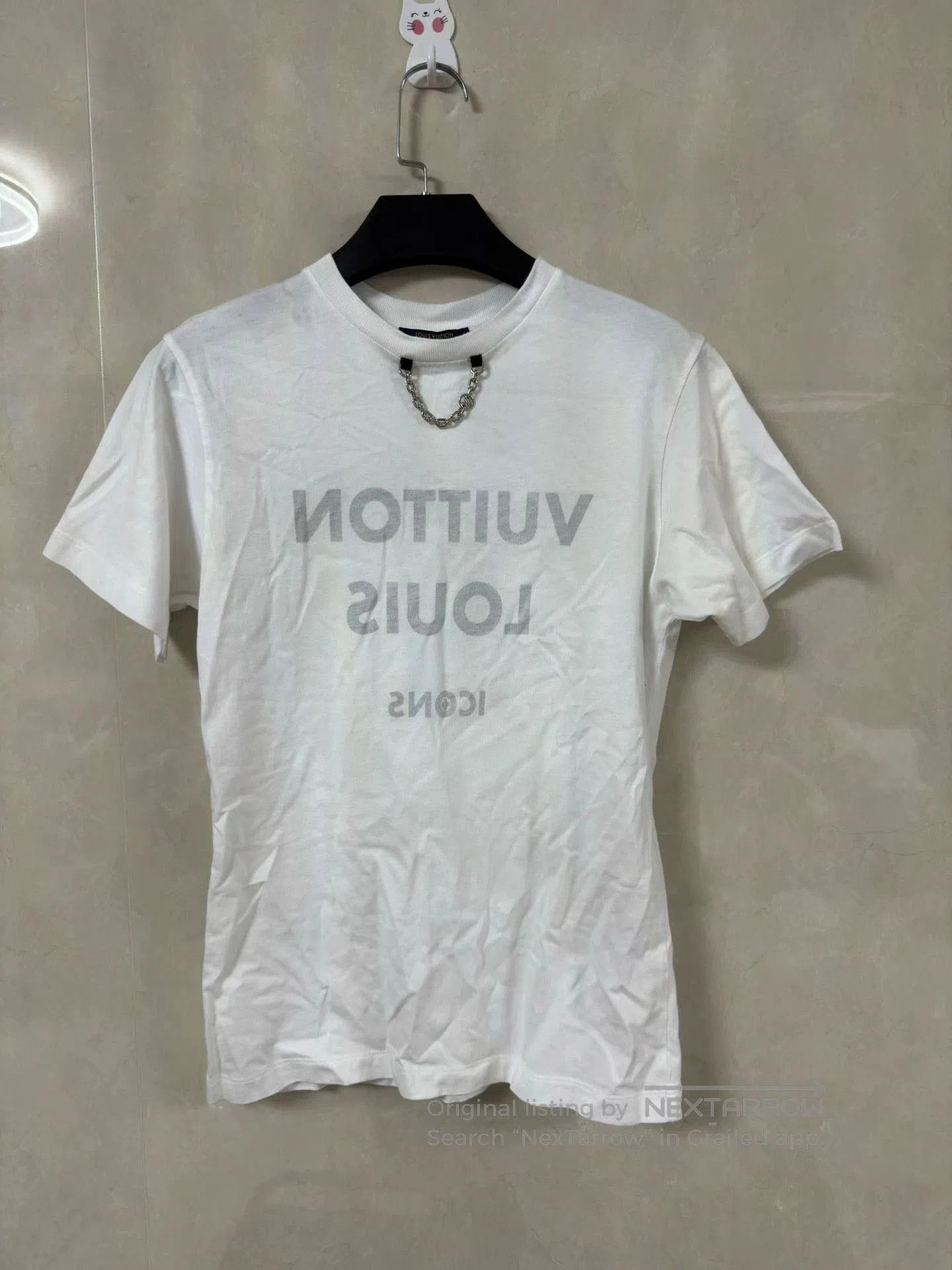 Louis Vuitton White Reversed Logo T-shirt.