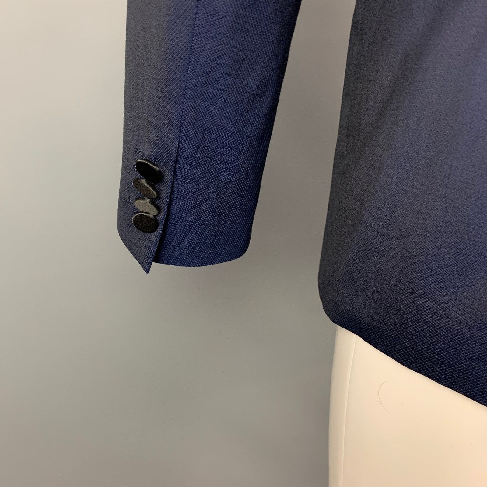 Theory Size 40 Regular Navy & Black Wool Notch Lapel Sport Coat Size 40R - 5 Thumbnail