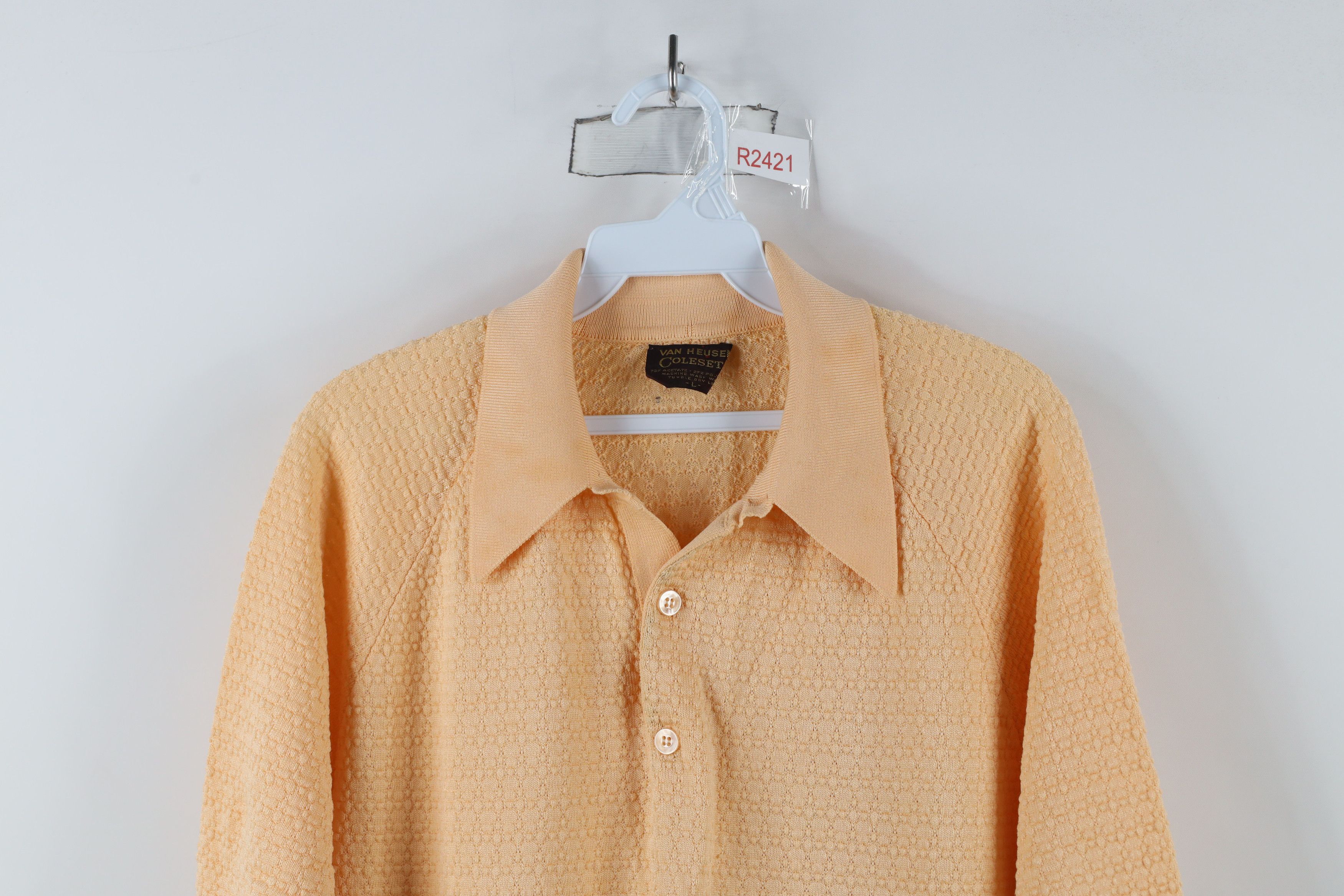Vintage Vintage 60s 70s Streetwear Pullover Polo Shirt Peach USA Size US L / EU 52-54 / 3 - 2 Thumbnail