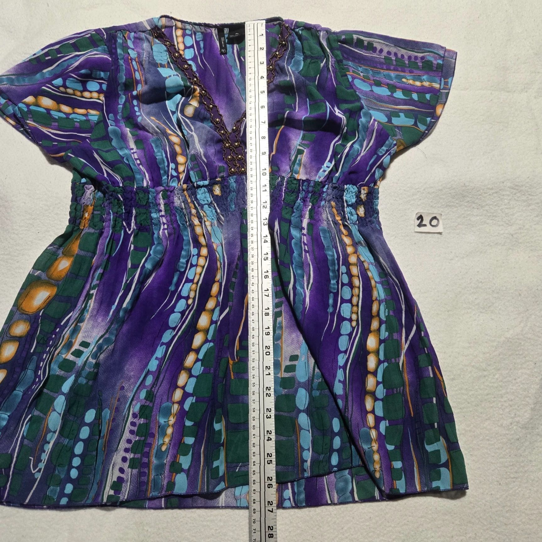 Vintage New Directions Women's Shirt Blouse Purple V-Neck Short Sleeve PL Petite Large Size L / US 10 / IT 46 - 5 Thumbnail