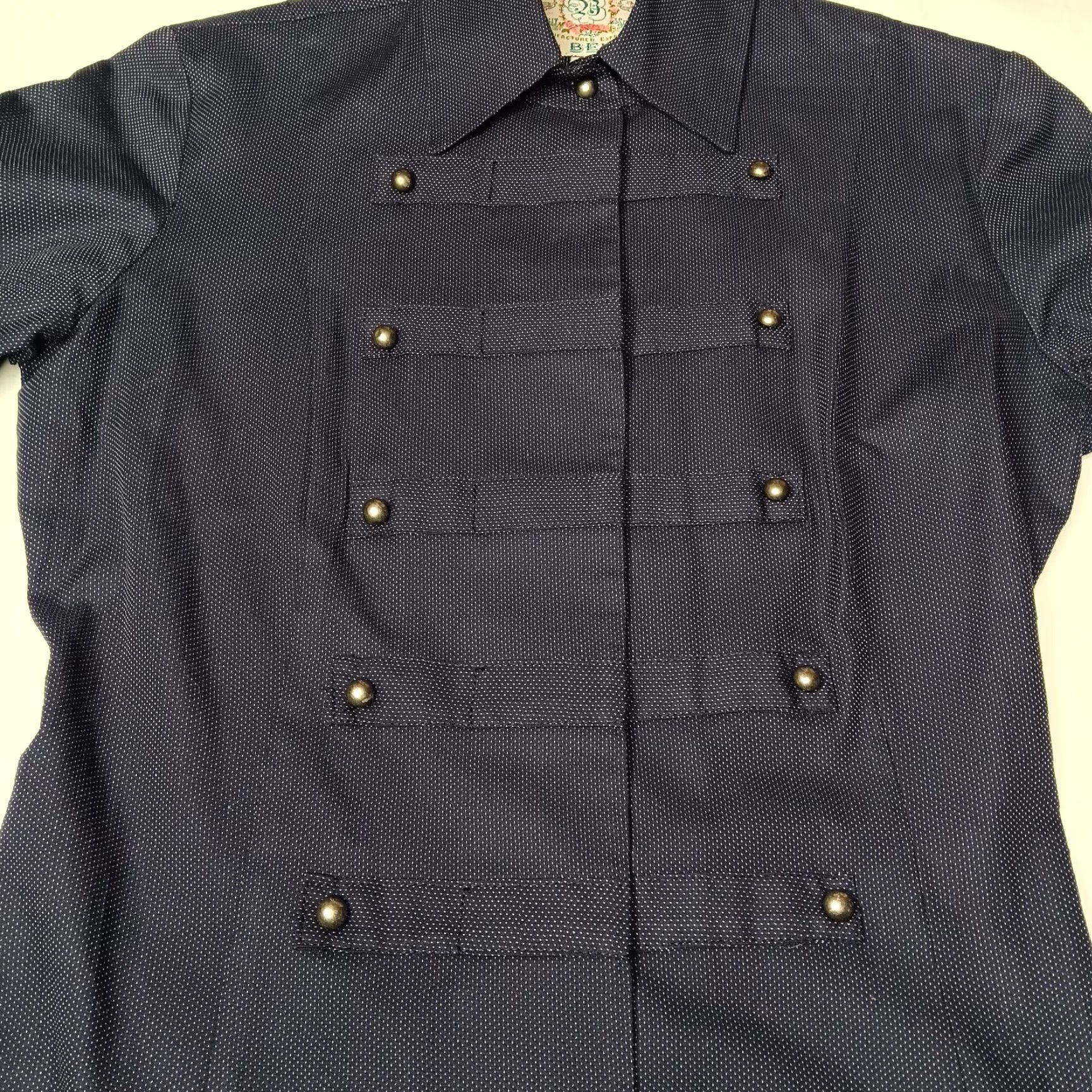 Bell VINTAGE Fine Garments by Bell Military Blue Polka Dot Shirt Dress Size 0 Womens Size XS / US 0-2 / IT 36-38 - 5 Thumbnail