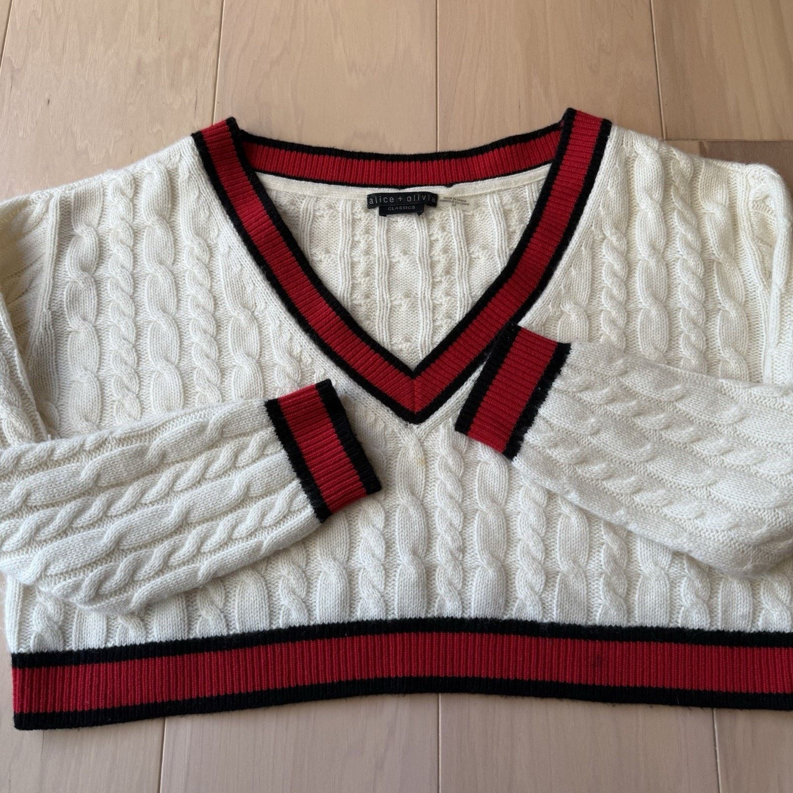 Alice + Olivia Alice Olivia Cable Knit Sweater Women's S Multicolor Size S / US 4 / IT 40 - 6 Thumbnail