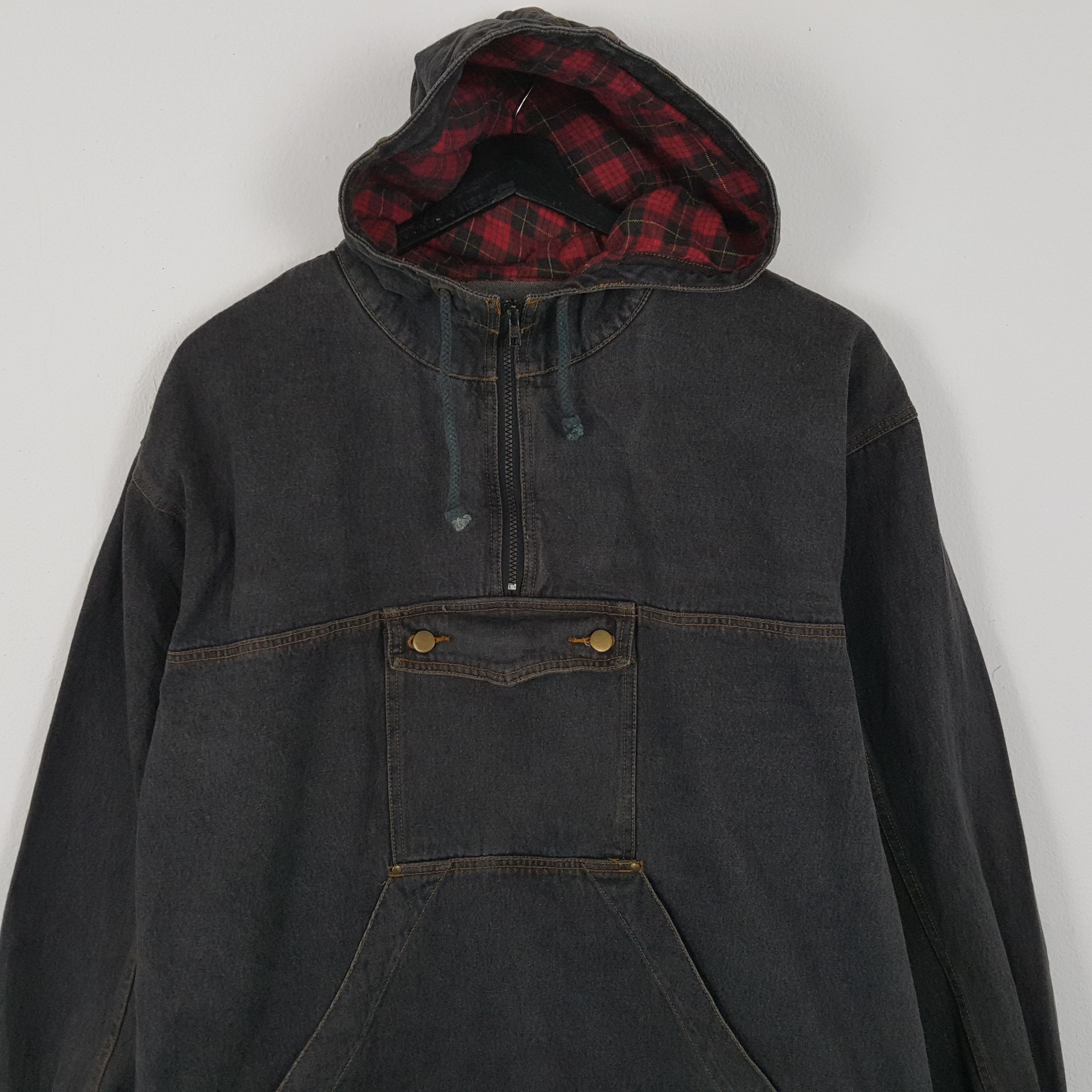 Japanese Brand × Vintage Half Zipper Denim X Custom NUMBER (N)INE Rare Design Jacket Size US XL / EU 56 / 4 - 4 Thumbnail