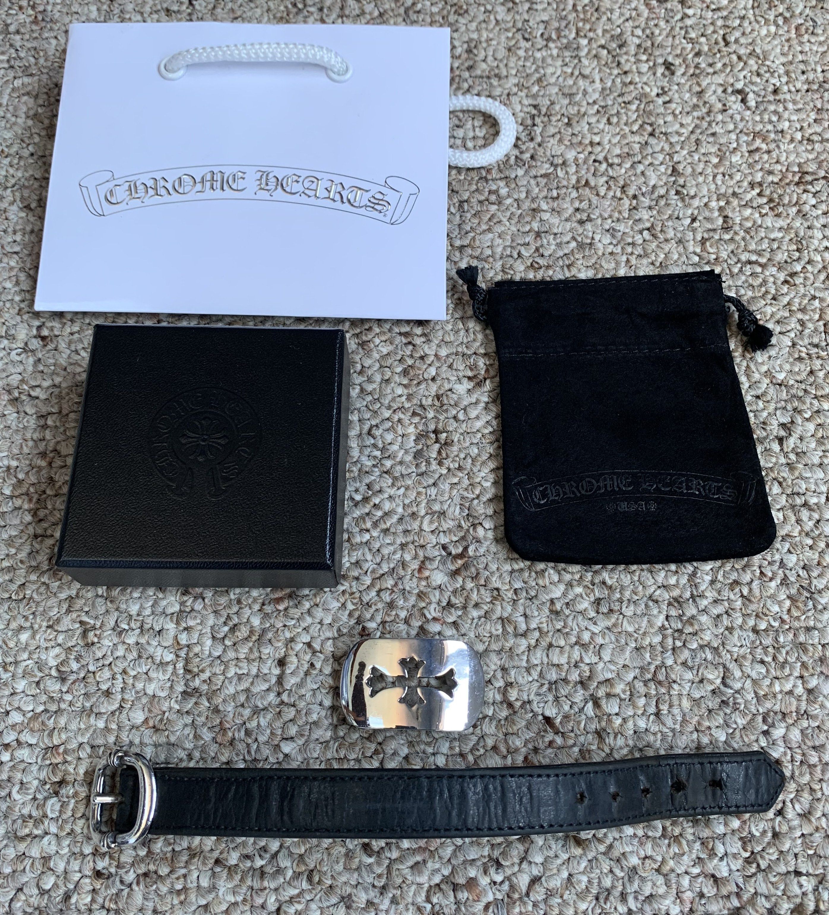 Chrome Hearts Chrome Hearts Silver Cross Gunslinger Leather Bracelet Size ONE SIZE - 16 Thumbnail