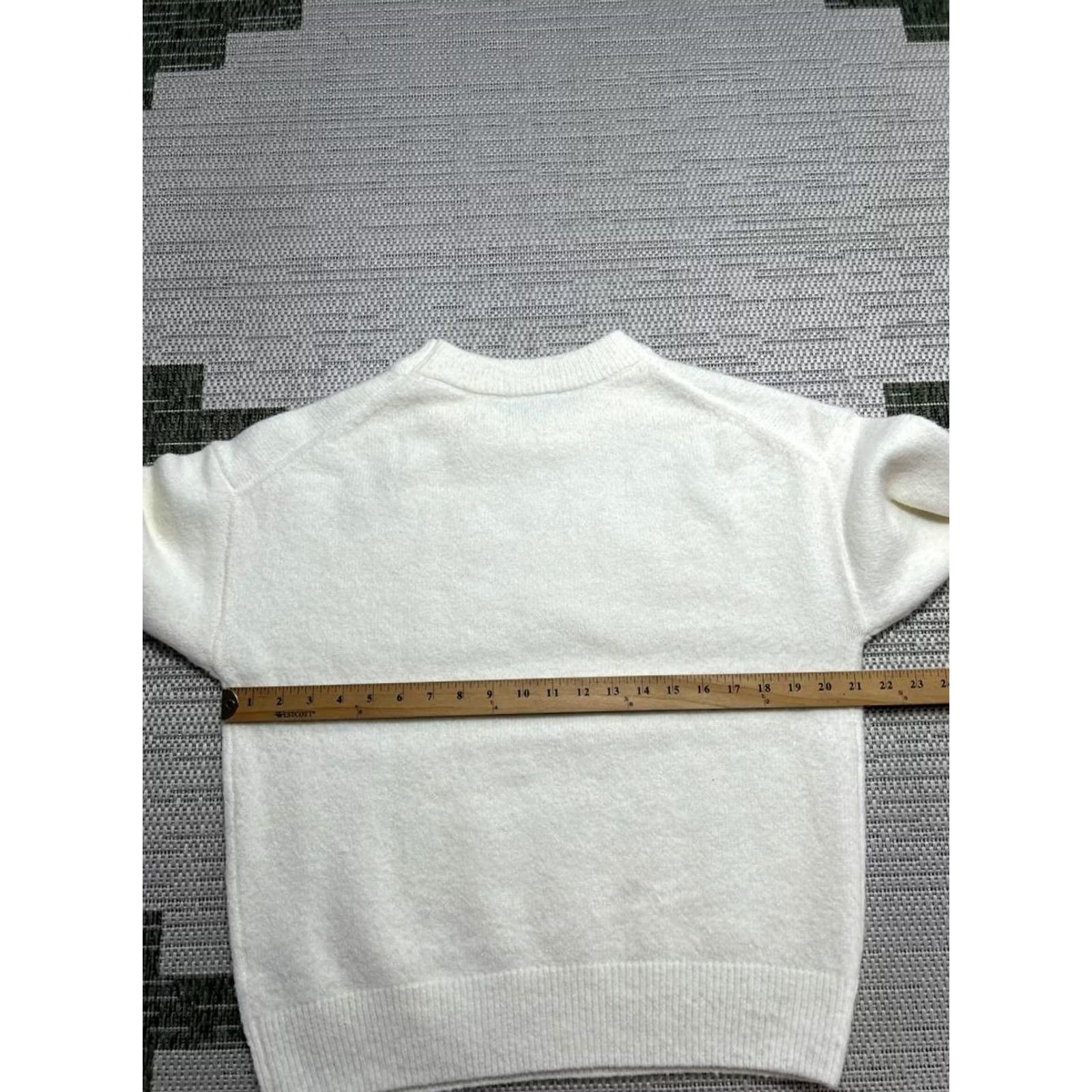 Vintage Pilcro Avara Sweater Womens M White Knit Pullover Crew Neck Pullover Casual Winter Fall 100% Cashmere Knit Size M / US 6-8 / IT 42-44 - 5 Thumbnail