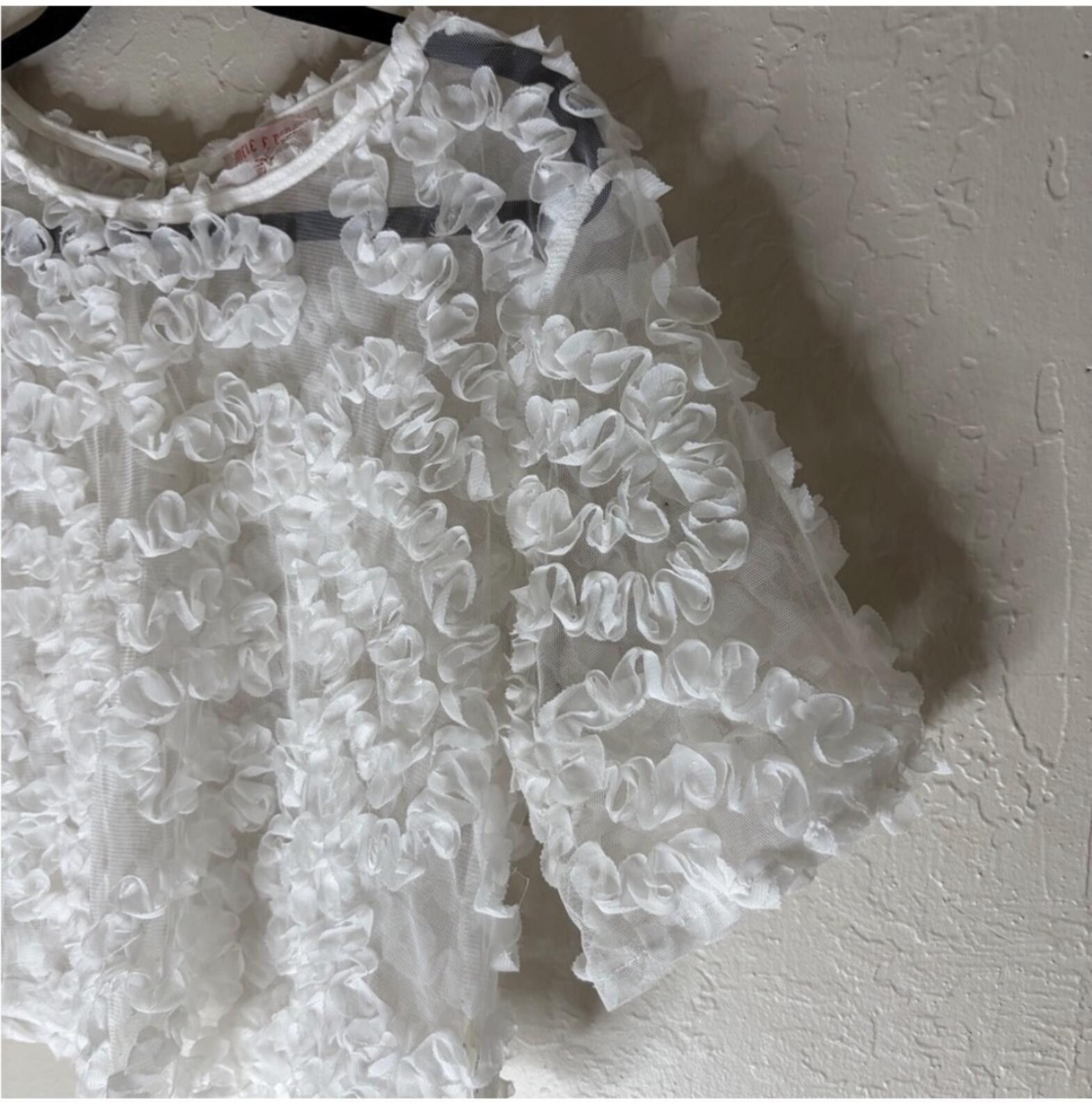 Other (Mele E Pere) Elegant Sheer Ruffled Blouse Size M / US 6-8 / IT 42-44 - 2 Thumbnail