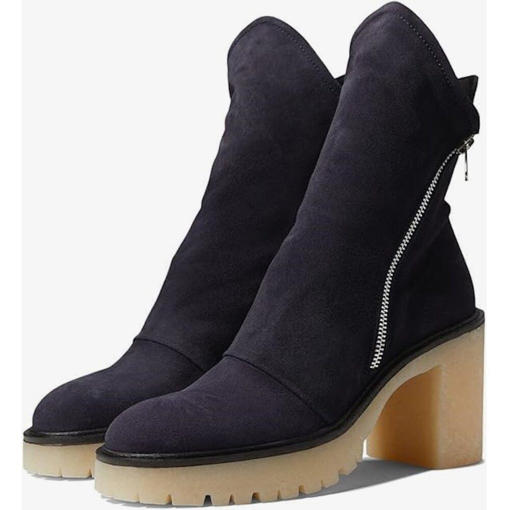 Free People New Free People Navy Suede Jack Zip Boots Size 38.5 Size US 8 / IT 38 - 1 Thumbnail