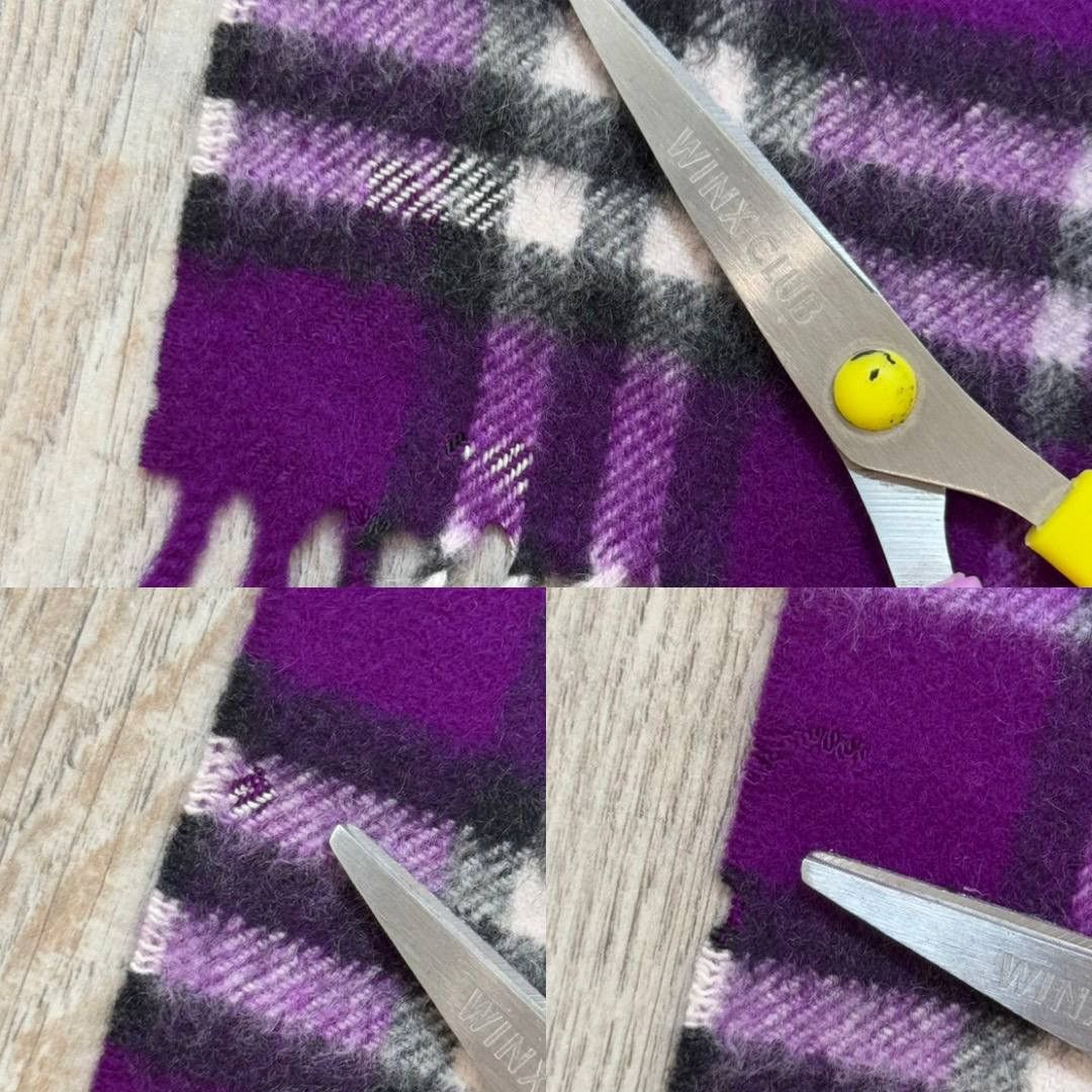 Burberry × Vintage Vintage Burberry Nova Check Purple 100% Cashmere Scarf Size ONE SIZE - 5 Thumbnail