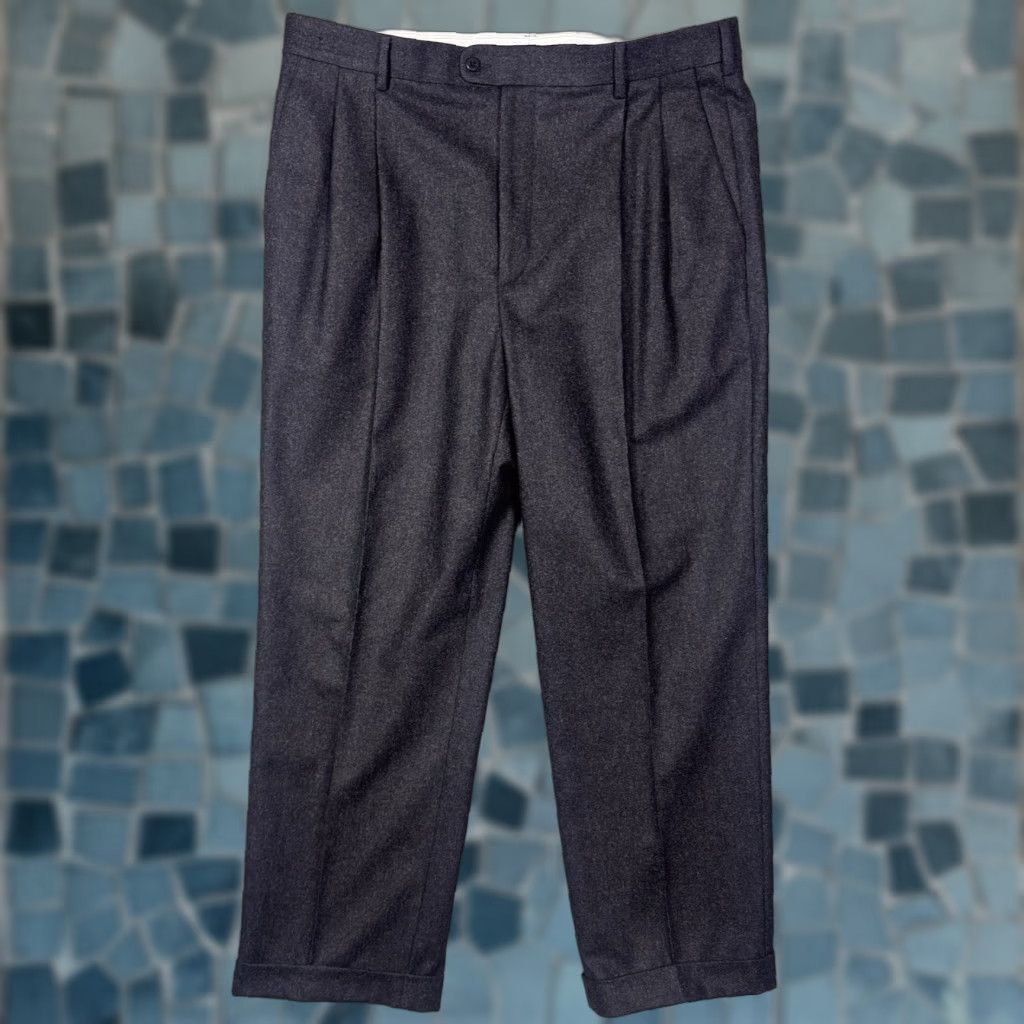 a  Zanella Wool Dress Pants Mens 38x29 Bennett Trouser Pleated Cuffed