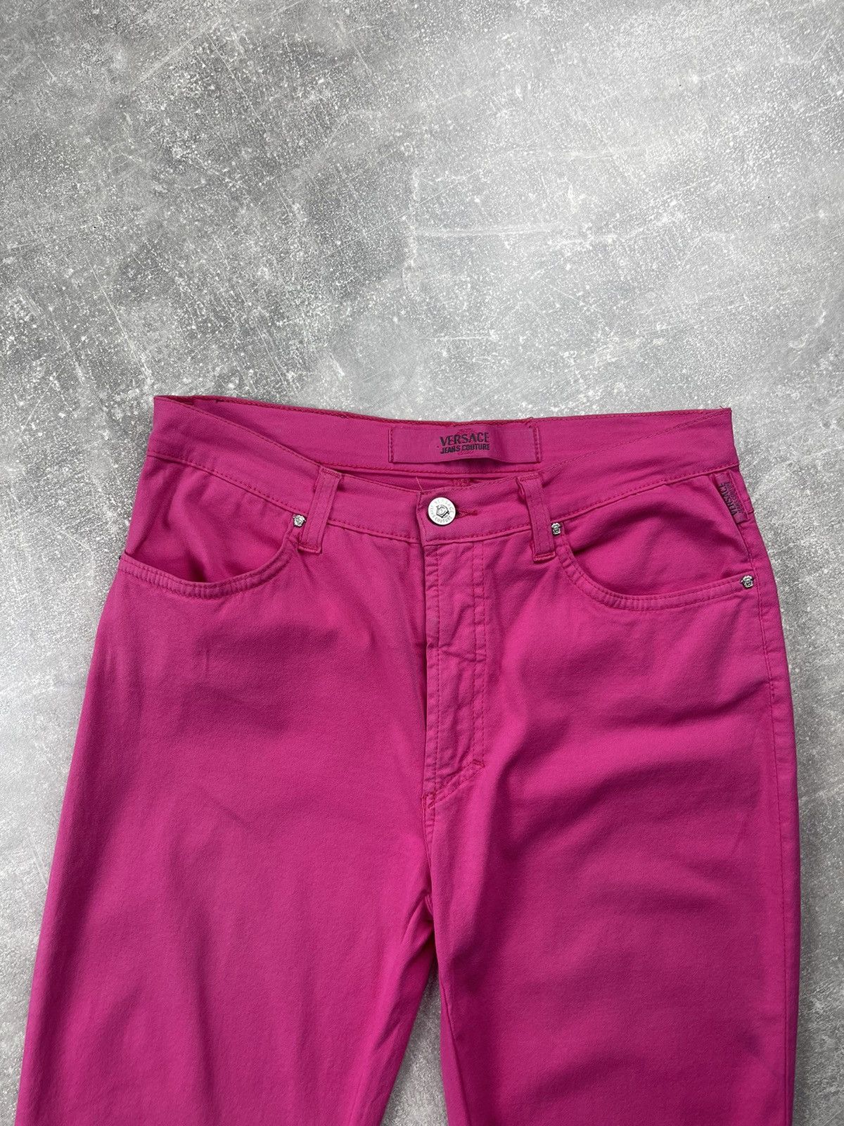 Versace Jeans Couture Vintage Versace Jeans Couture Y2K Fuchsia Flared Pants Size 30" / US 8 / IT 44 - 10 Thumbnail