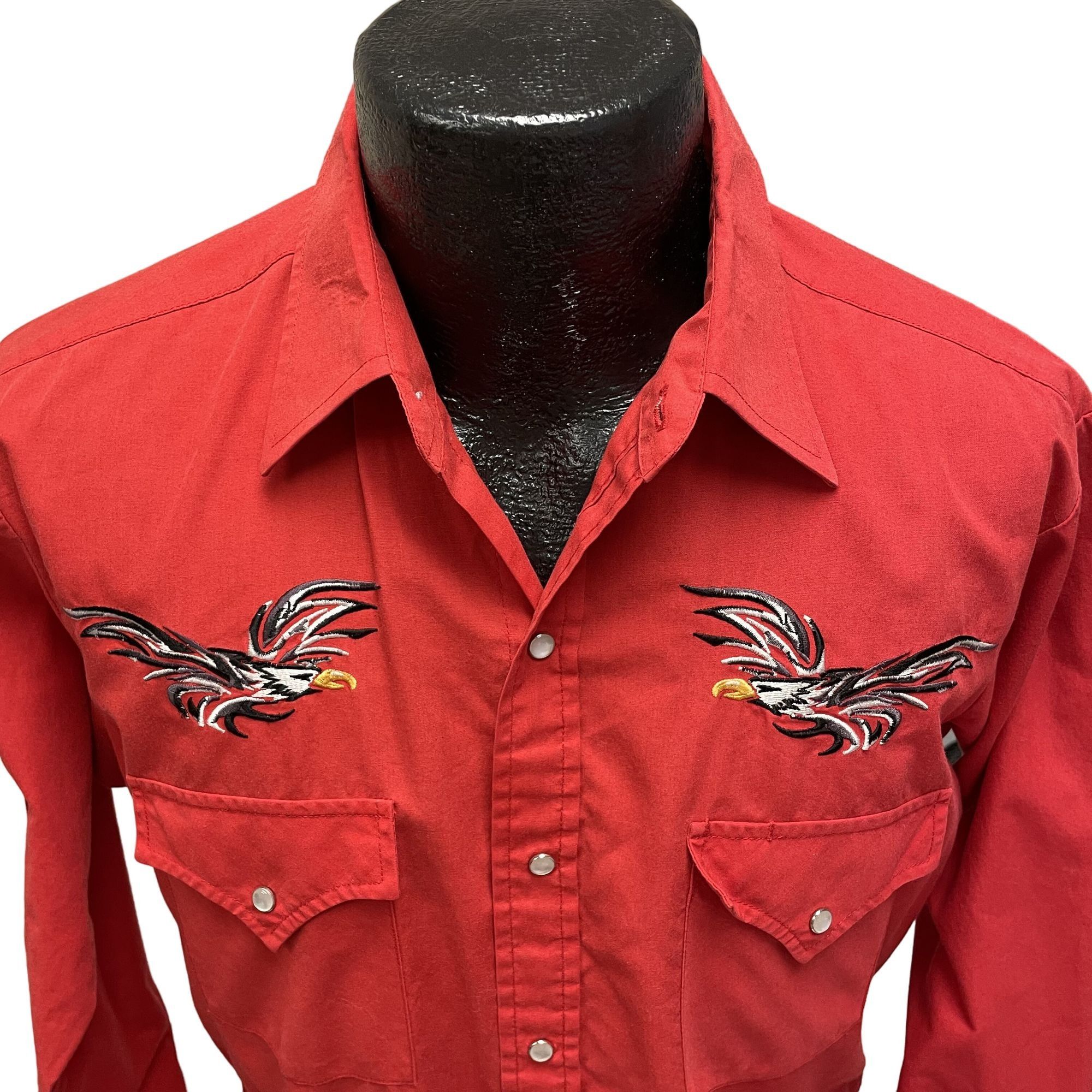 Other Vtg Plains RED Rockabilly PEARL SNAP Cowboy Western Shirt Size US M / EU 48-50 / 2 - 3 Thumbnail
