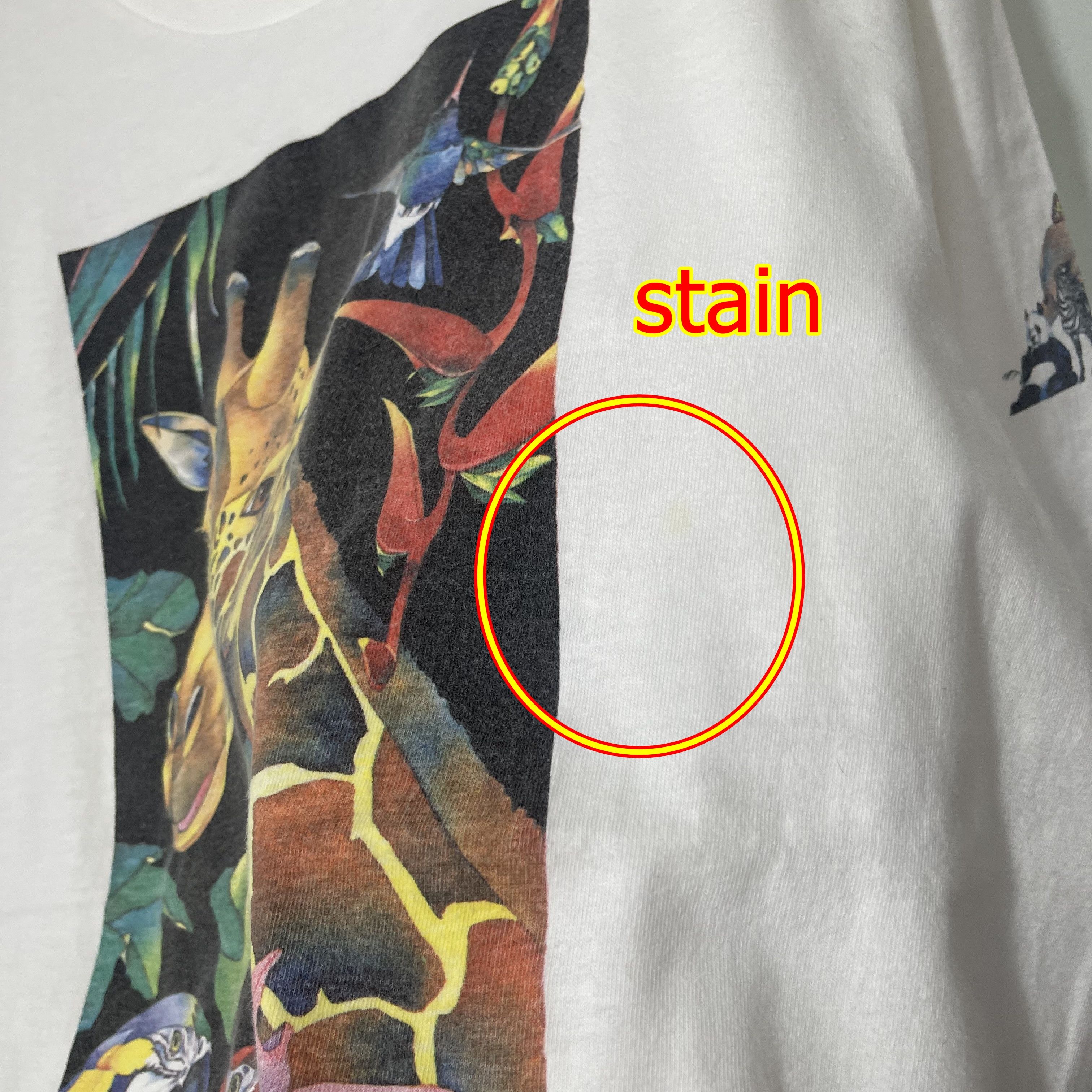 Vintage Vintage 90s Giraffe & Parrot Jungle Wildlife Art T-Shirt Size US XL / EU 56 / 4 - 8 Thumbnail