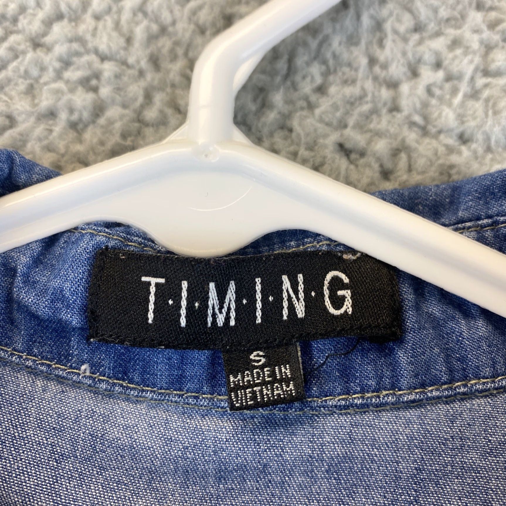 Denime Timing Denim Button-Up Shirt Dress Women’s Size S Blue Casual Long Sleeve Oversized Preppy Size S / US 4 / IT 40 - 4 Thumbnail