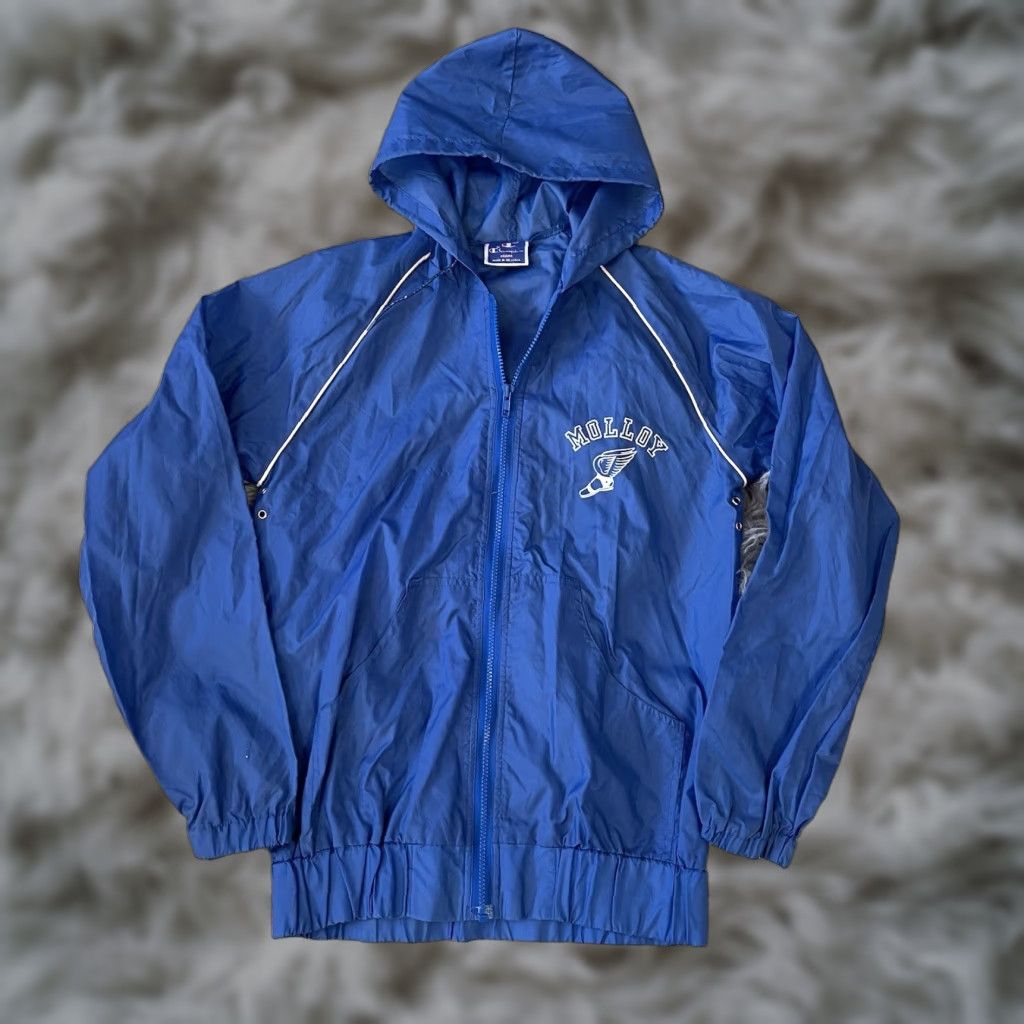 Champion VINTAGE Champion Windbreaker Jacket Mens S Blue 90s Track & Field Molloy Size US S / EU 44-46 / 1 - 1 Thumbnail