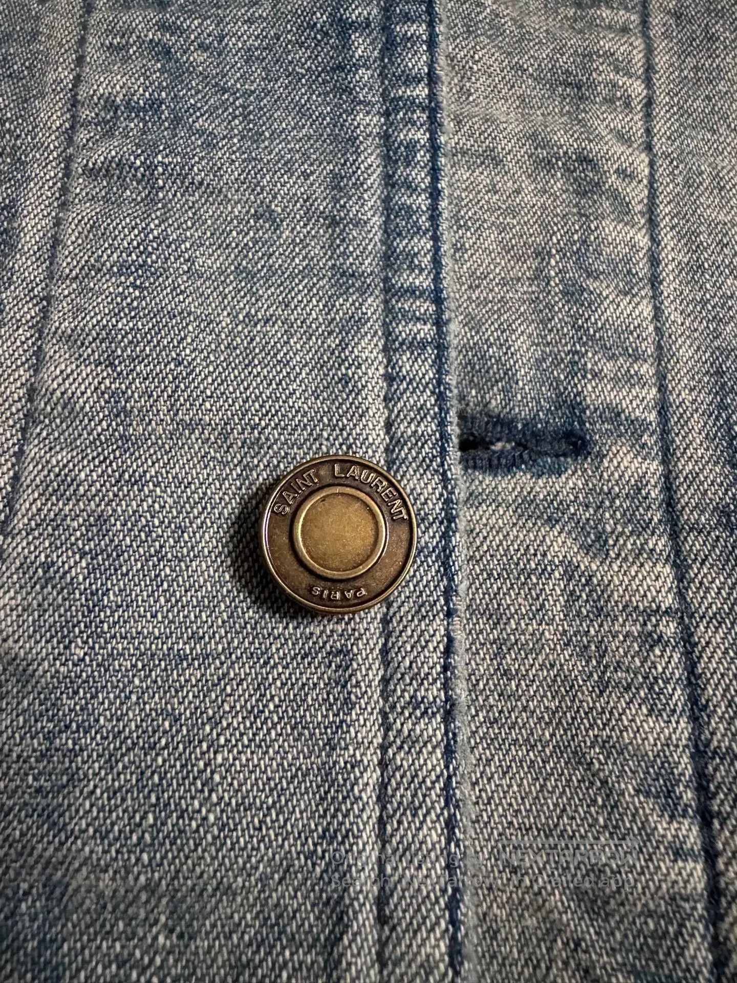 Saint Laurent Paris Saint Laurent Distressed Denim Jacket. Size US L / EU 52-54 / 3 - 4 Thumbnail