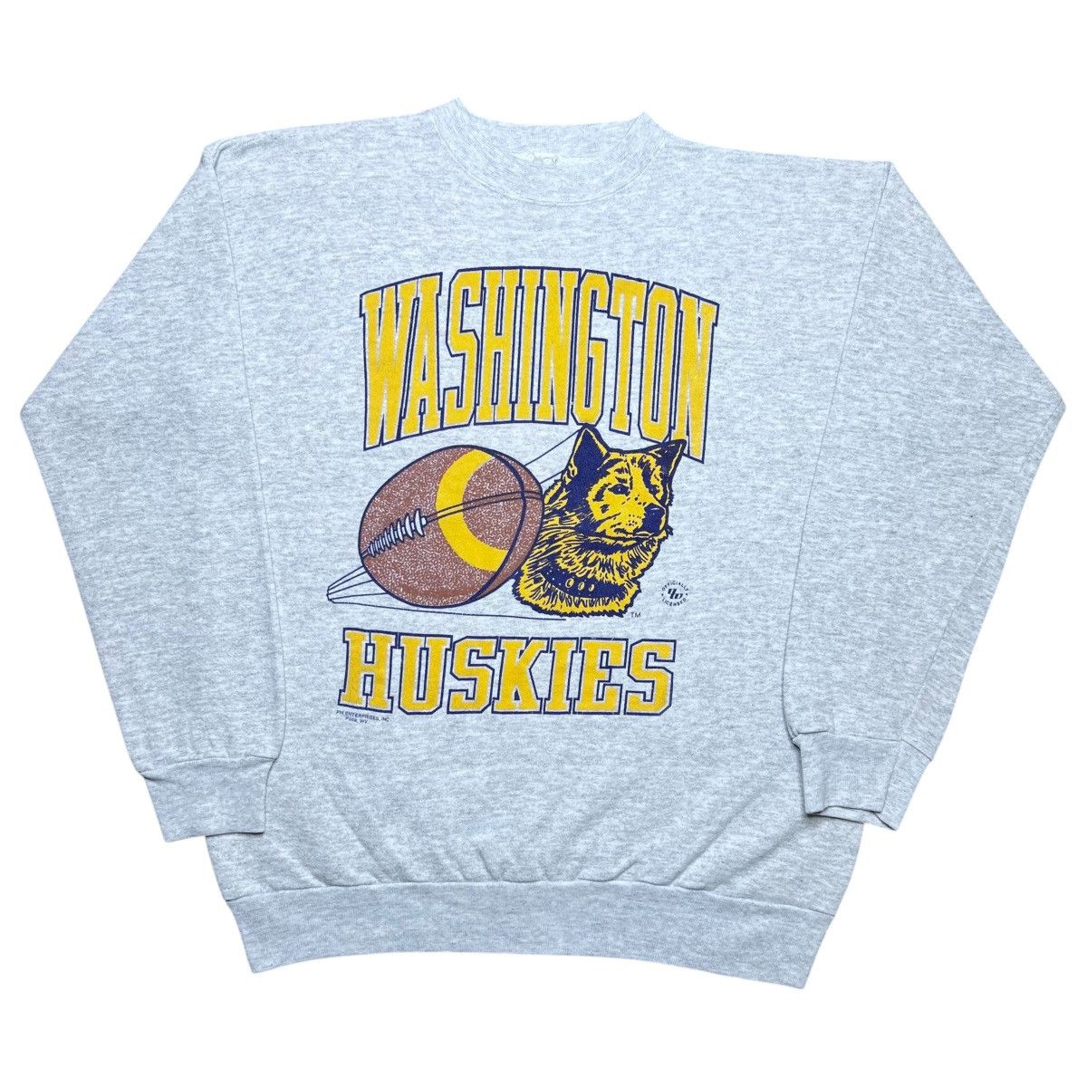 NCAA 90s Washington Huskies Spell Out Mascot Football Sweatshirt Size US L / EU 52-54 / 3 - 1 Thumbnail