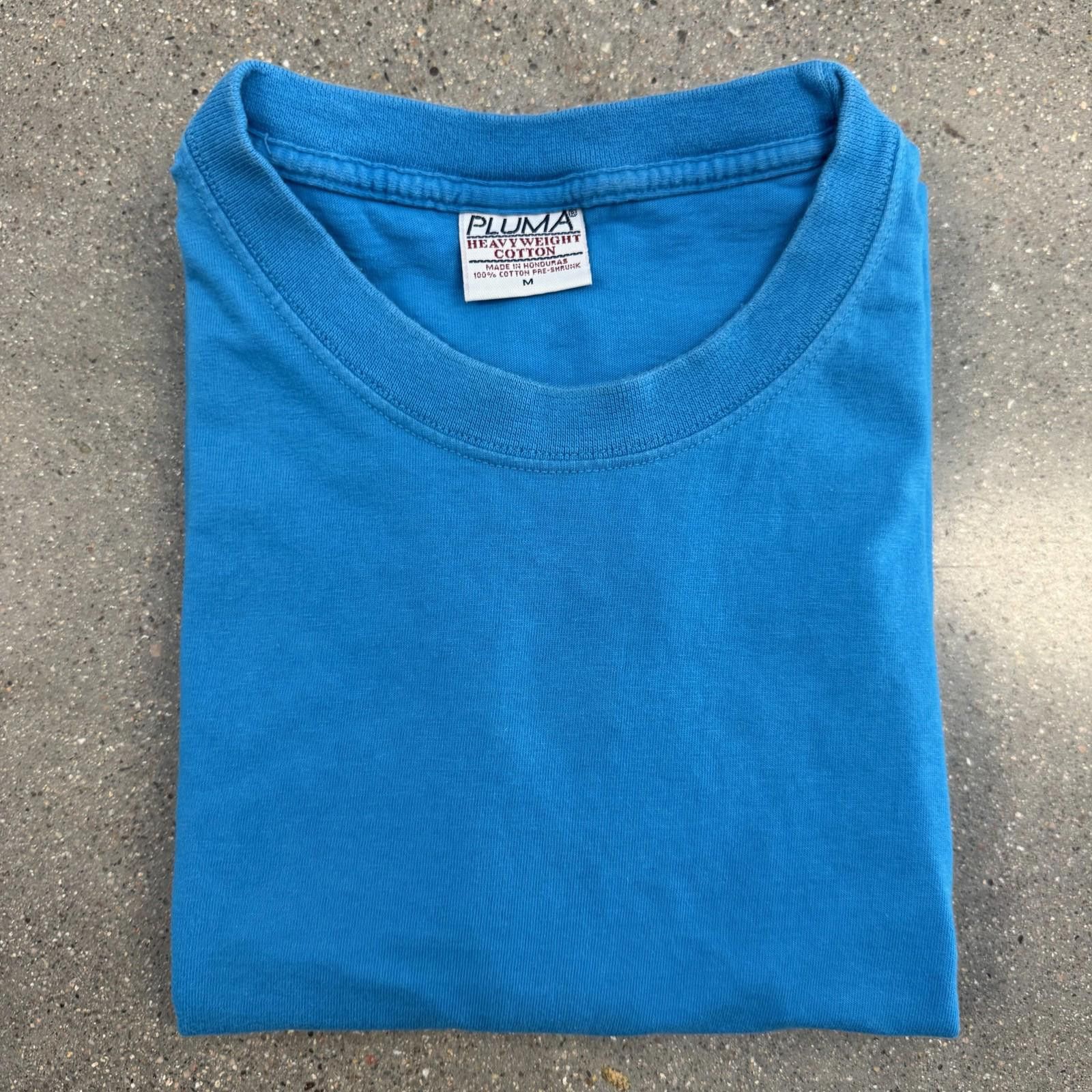 Puma Pluma T-Shirt Mens M Blue Heavyweight Cotton Blank Crewneck Size US M / EU 48-50 / 2 - 5 Thumbnail