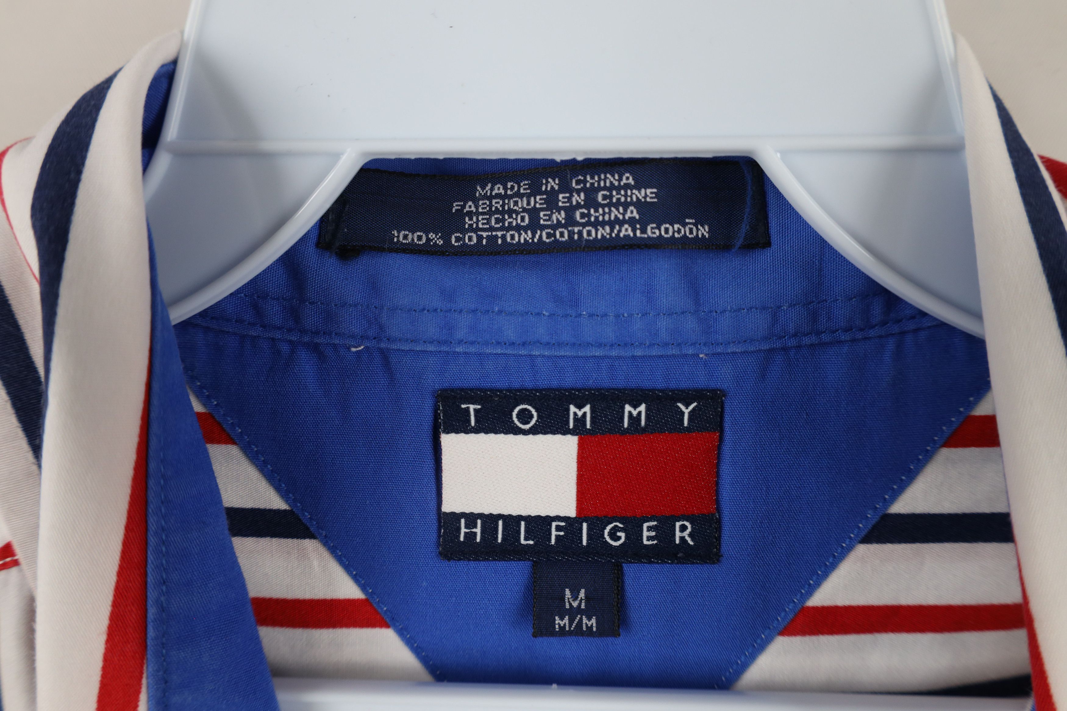 Tommy Hilfiger × Vintage Vintage 90s Tommy Hilfiger Block Collared Button Down Shirt Size US M / EU 48-50 / 2 - 7 Thumbnail