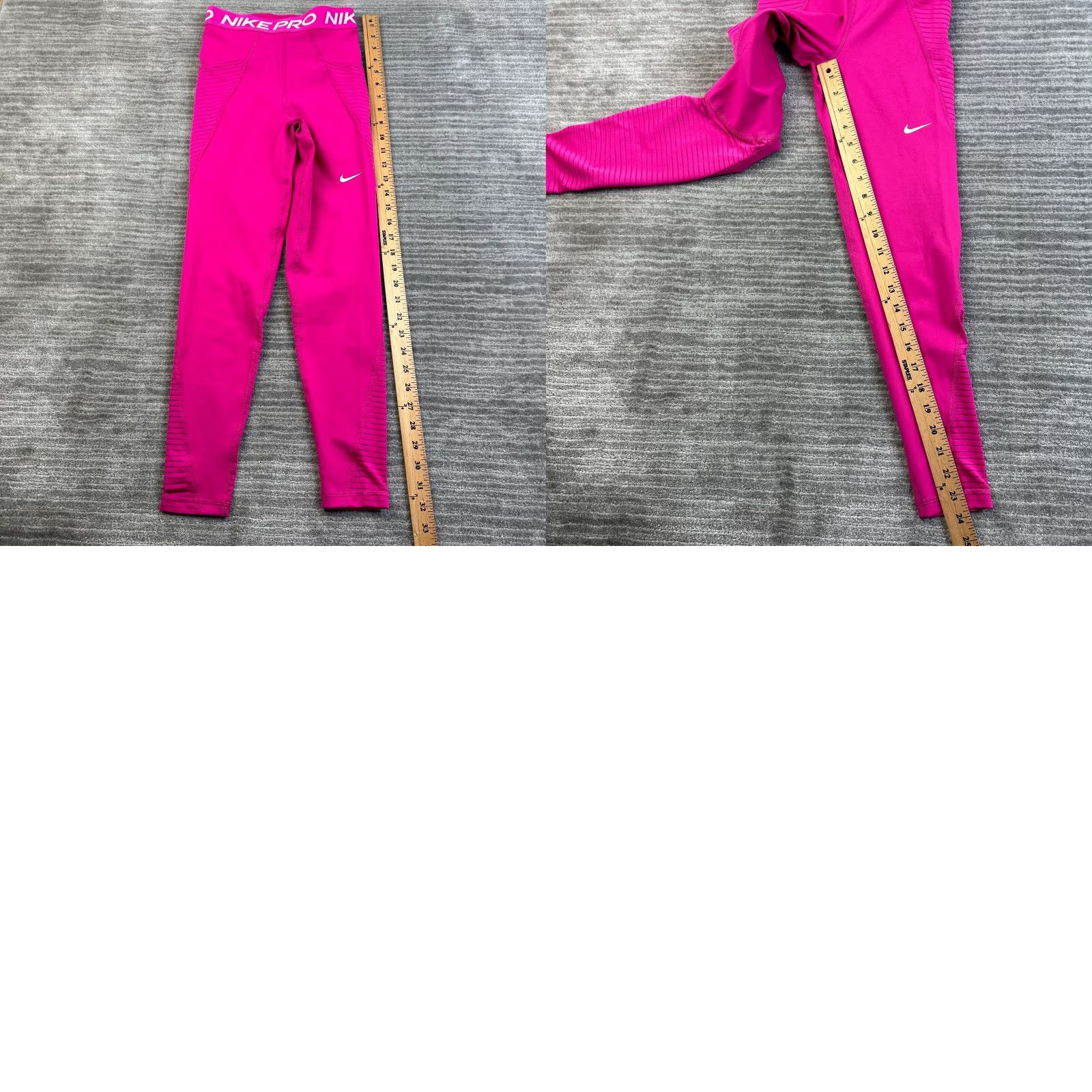 Nike Nike Pro Leggings Womens XS Black High-Waisted Pockets Size 26" / US 2 / IT 38 - 8 Thumbnail