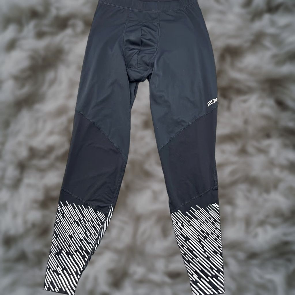2XU 2XU Wind Defence Mens Compression Pants Sz M Running Sport Black Tights Athletic Size US 31 - 1 Thumbnail