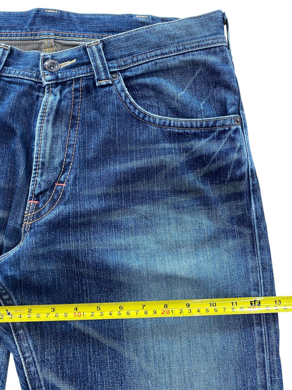 Wrangler Wrangler Faded Blue Wash Whiskered Straight Leg Style Jeans Size US 36 / EU 52 - 7 Thumbnail