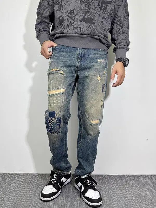 VIBE Vintage high street washed and faded casual ripped jeans Size US 34 / EU 50 - 7 Thumbnail