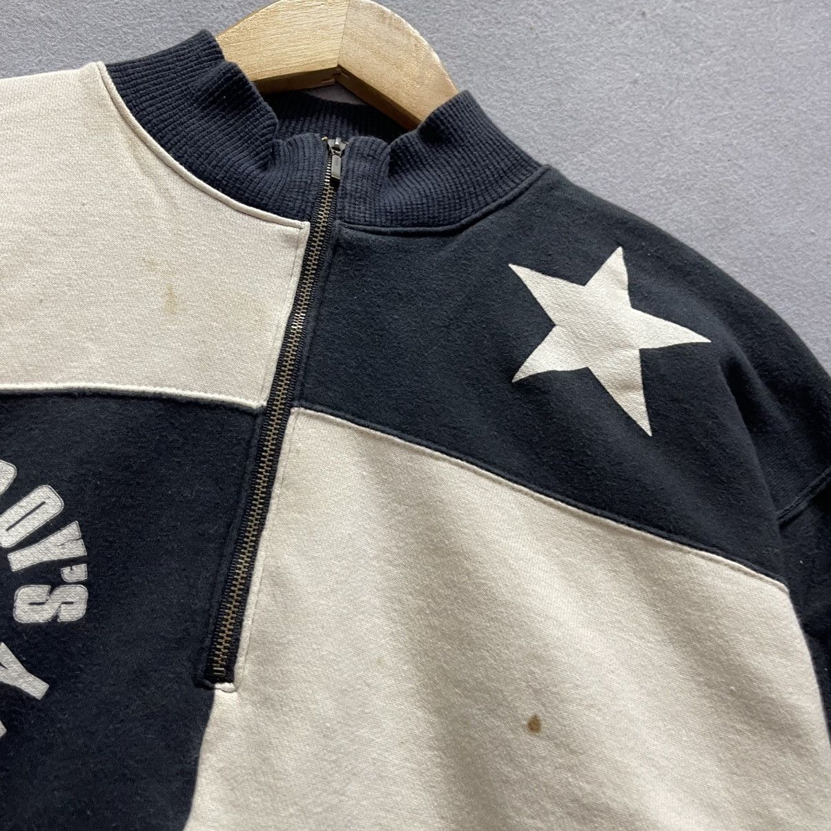 Japanese Brand Bad Boy’s Company Patchwork Half-Zip Sweatshirt Size US M / EU 48-50 / 2 - 3 Thumbnail