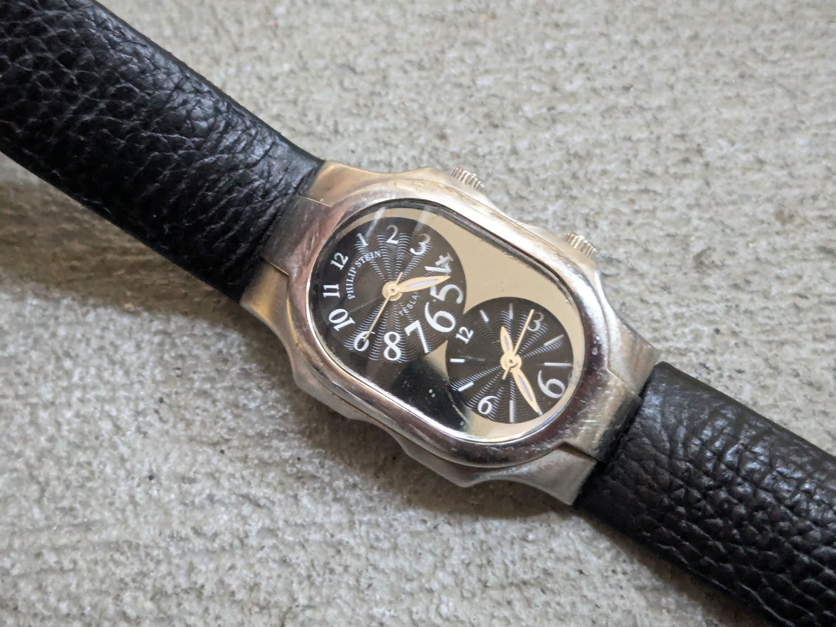 Other Phillip Stein Watch Dual Time Black Leather Avant Garde 27mm Size ONE SIZE - 3 Thumbnail