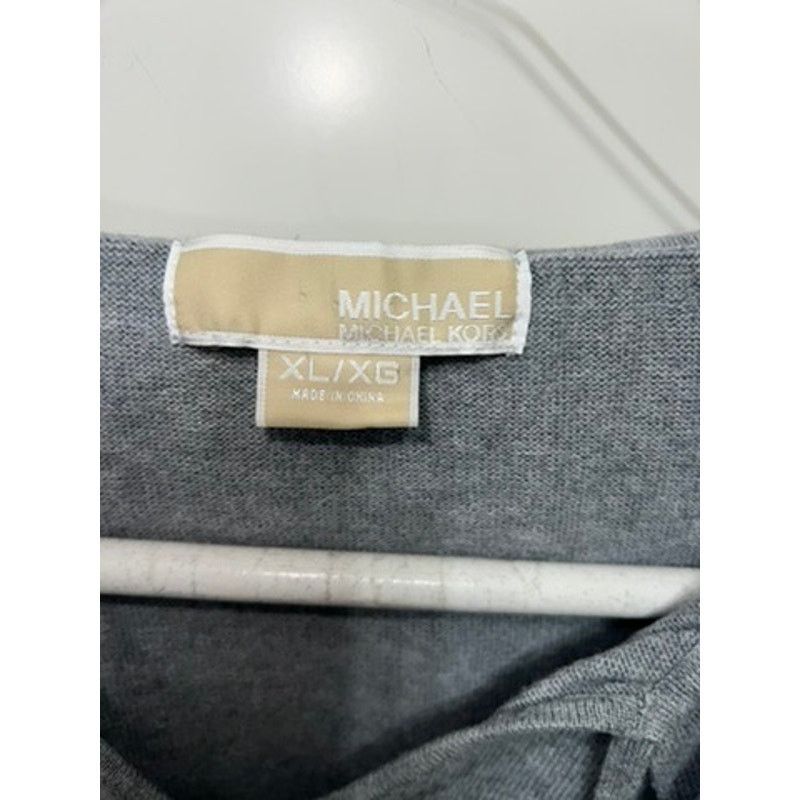 Michael Kors Michael Kors Women's XL Gray Ruffled Knit Pullover Sweater Size XL / US 12-14 / IT 48-50 - 2 Thumbnail