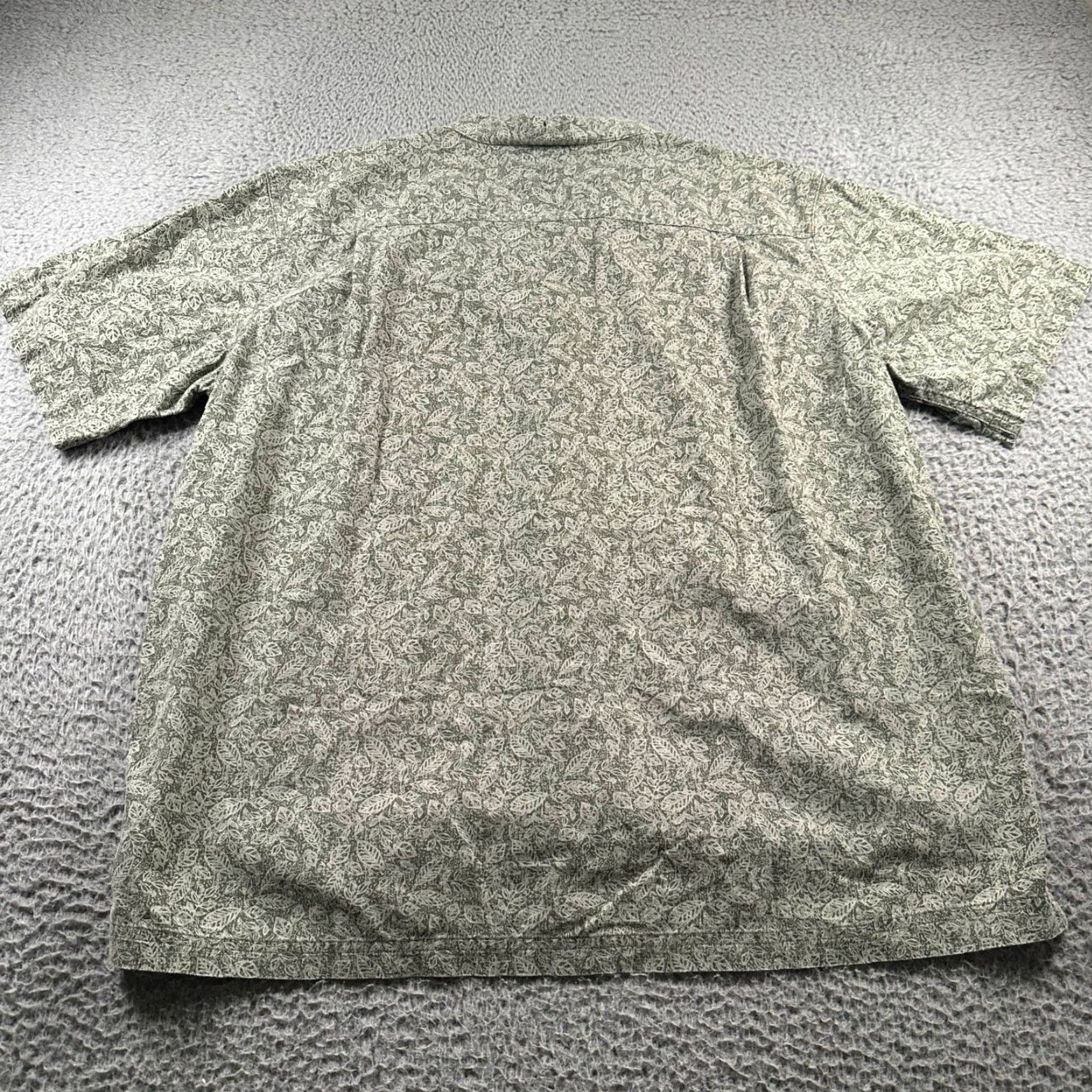 Vintage LLBean Shirt Mens XL Short Sleeve Button Front Leaf Print Green Cotton Camp Size US XL / EU 56 / 4 - 5 Thumbnail