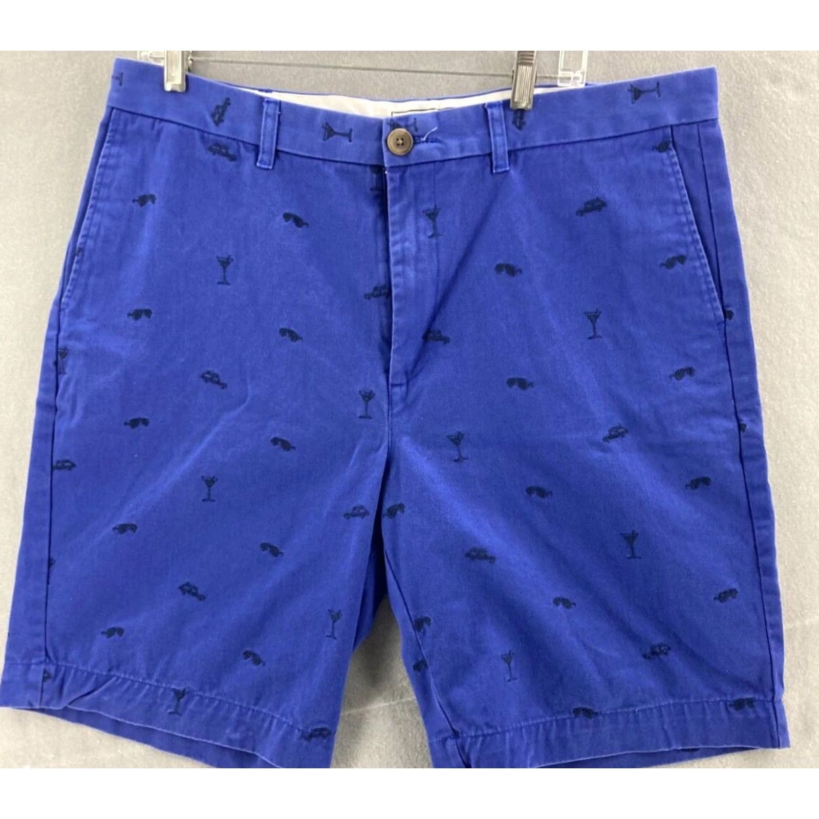 Stafford Stafford Blue Cocktail Cars AOP 38 Regular 5-Pocket Cotton Shorts Mens Shirt/Shorts? Size US 38 / EU 54 - 2 Thumbnail