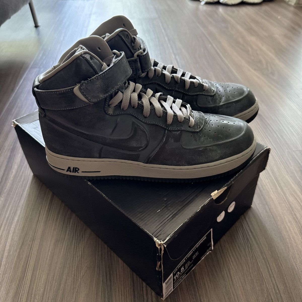 Nike × Supreme Nike Air Force 1 High VT Supreme Black 2011 – Size 10.5 Size US 10.5 / EU 43-44 - 3 Thumbnail