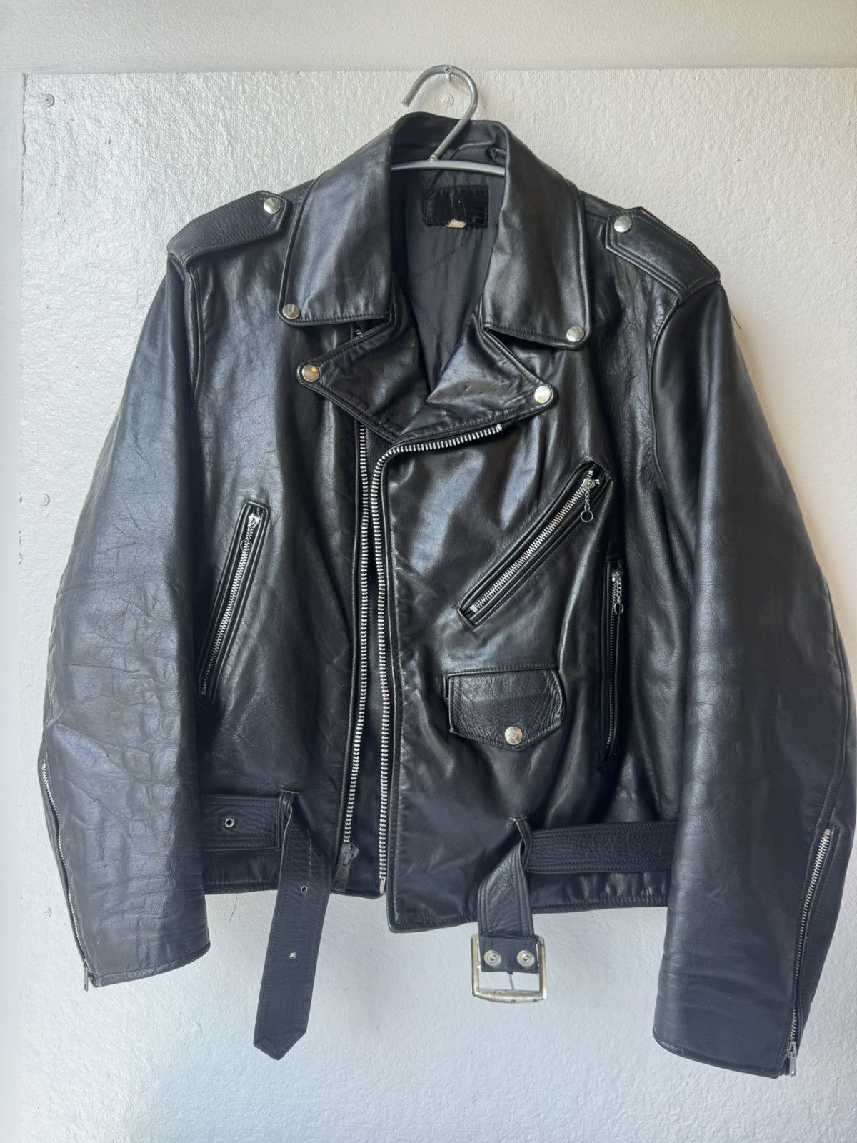 Vintage Vintage 60s Leather Biker Jacket Size US L / EU 52-54 / 3 - 3 Thumbnail