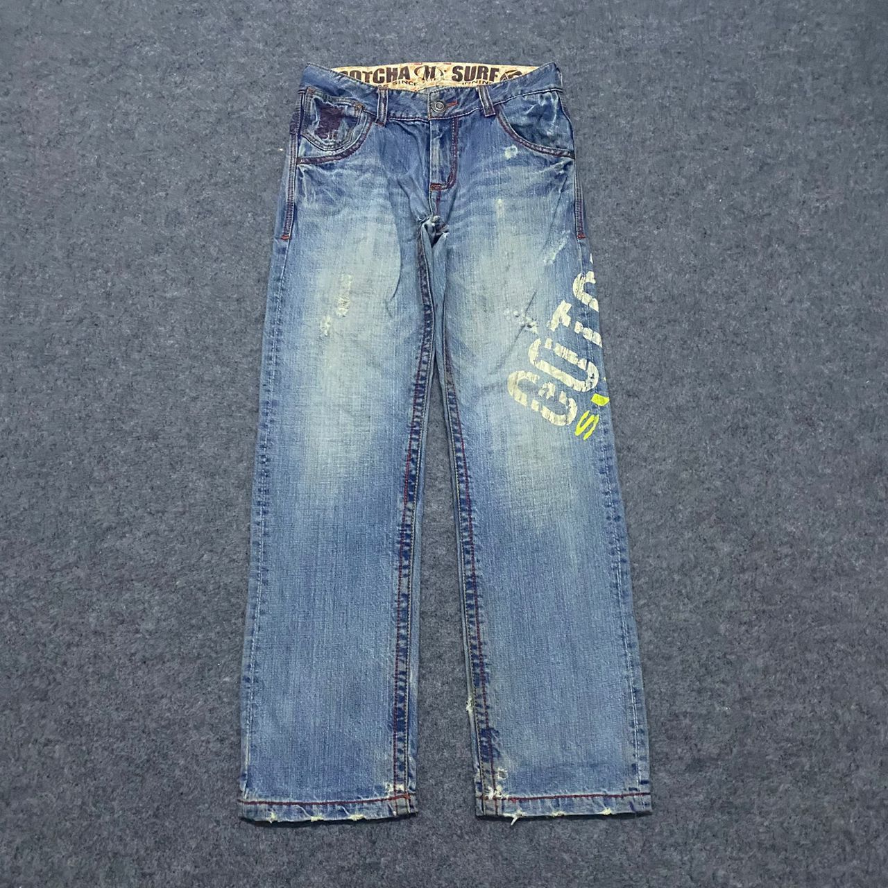 Gotcha 💥Best Offer💥Vintage Gotcha Surfwear Distressed Denim Size US 32 / EU 48 - 1 Thumbnail